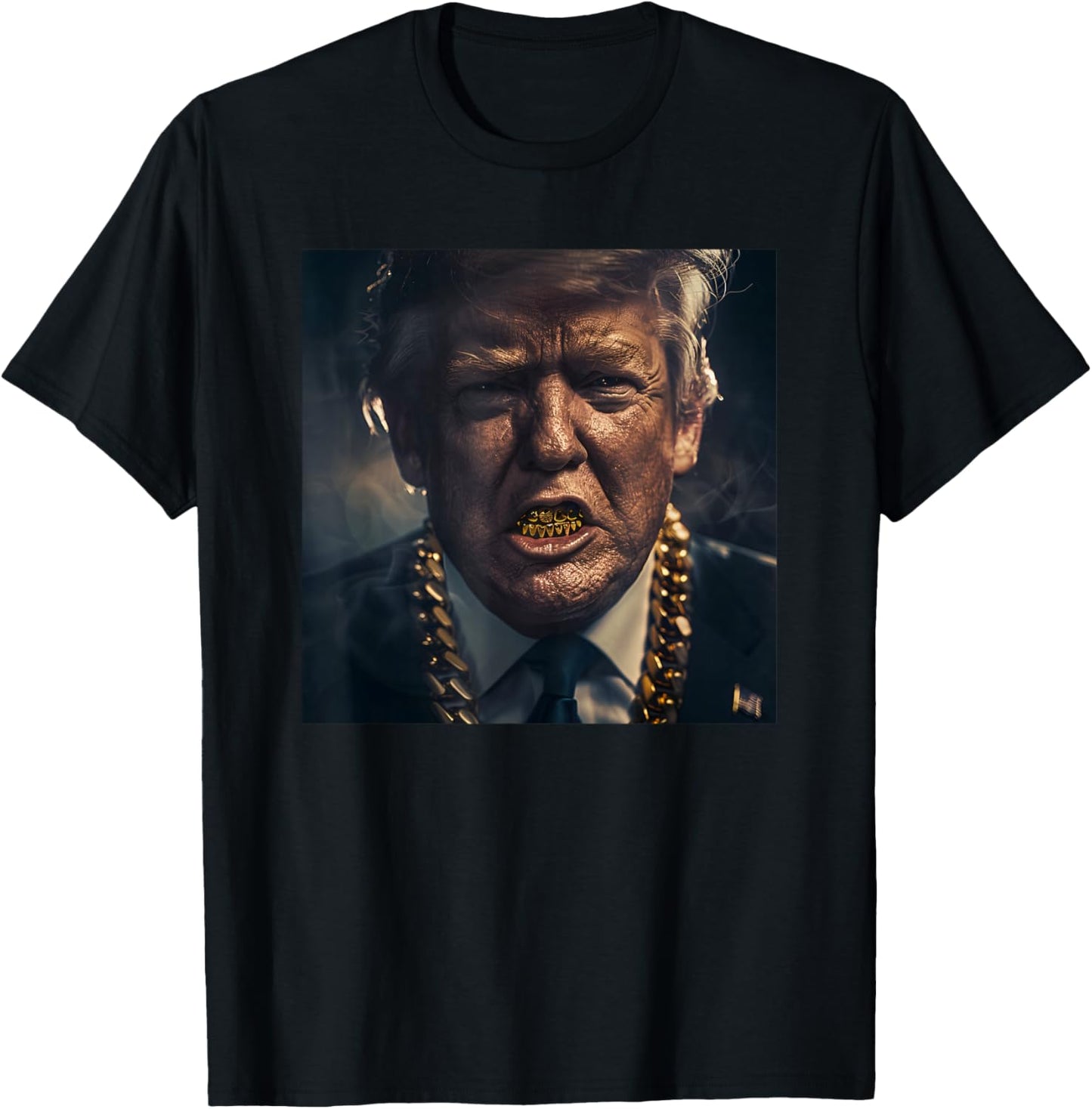Donald Trump Gold Grillz T-Shirt - T-Shirt | Black