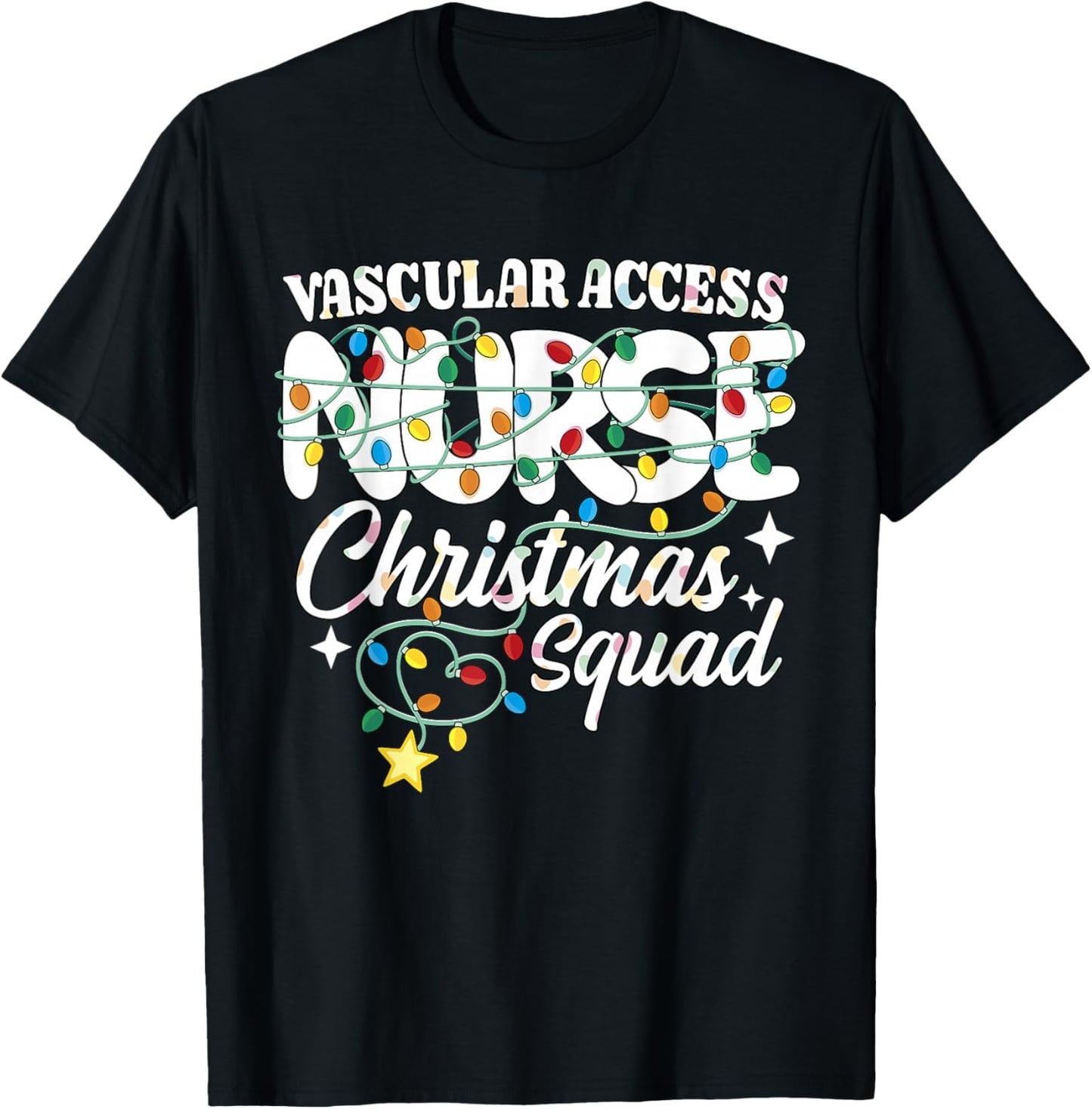 Vascular Access Nurse Christmas Squad PICC Nursing NP RN T-Shirt - T-Shirt | Black