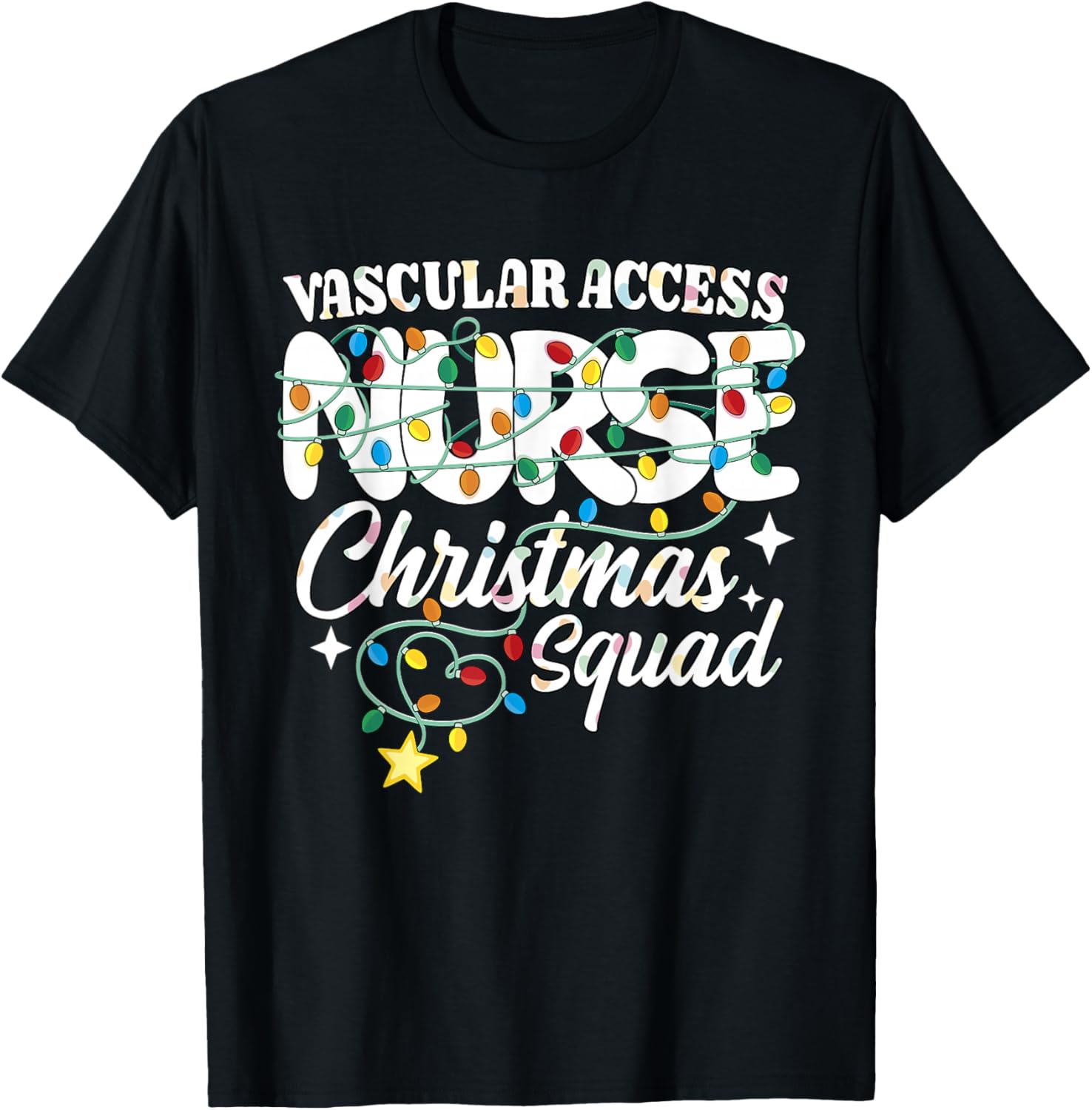 Vascular Access Nurse Christmas Squad PICC Nursing NP RN T-Shirt - T-Shirt | Black
