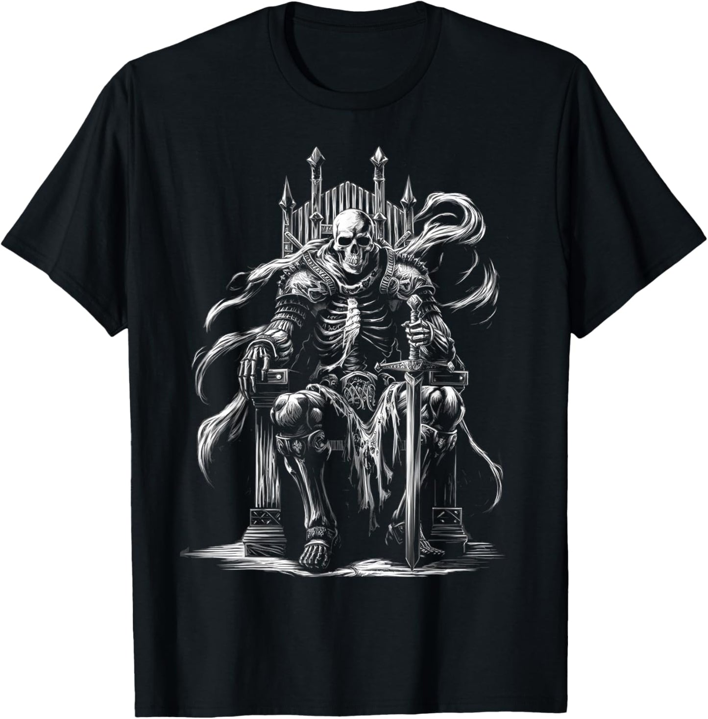 Halloween Skeleton Shirt Men Funny Skeleton King Halloween T-Shirt - T-Shirt | Black