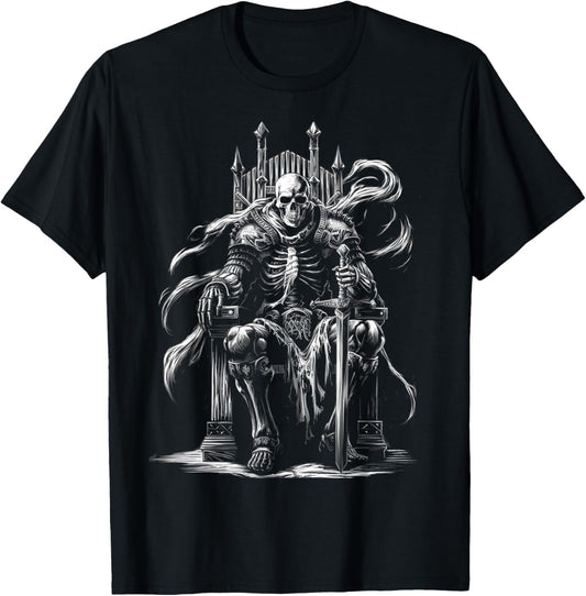 Halloween Skeleton Shirt Men Funny Skeleton King Halloween T-Shirt - T-Shirt | Black