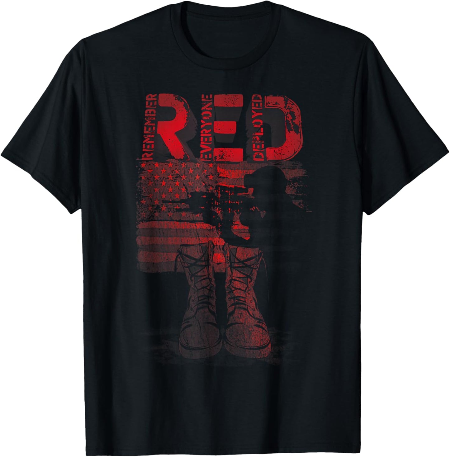 Red Friday: Stacked T-Shirt - T-Shirt | Black