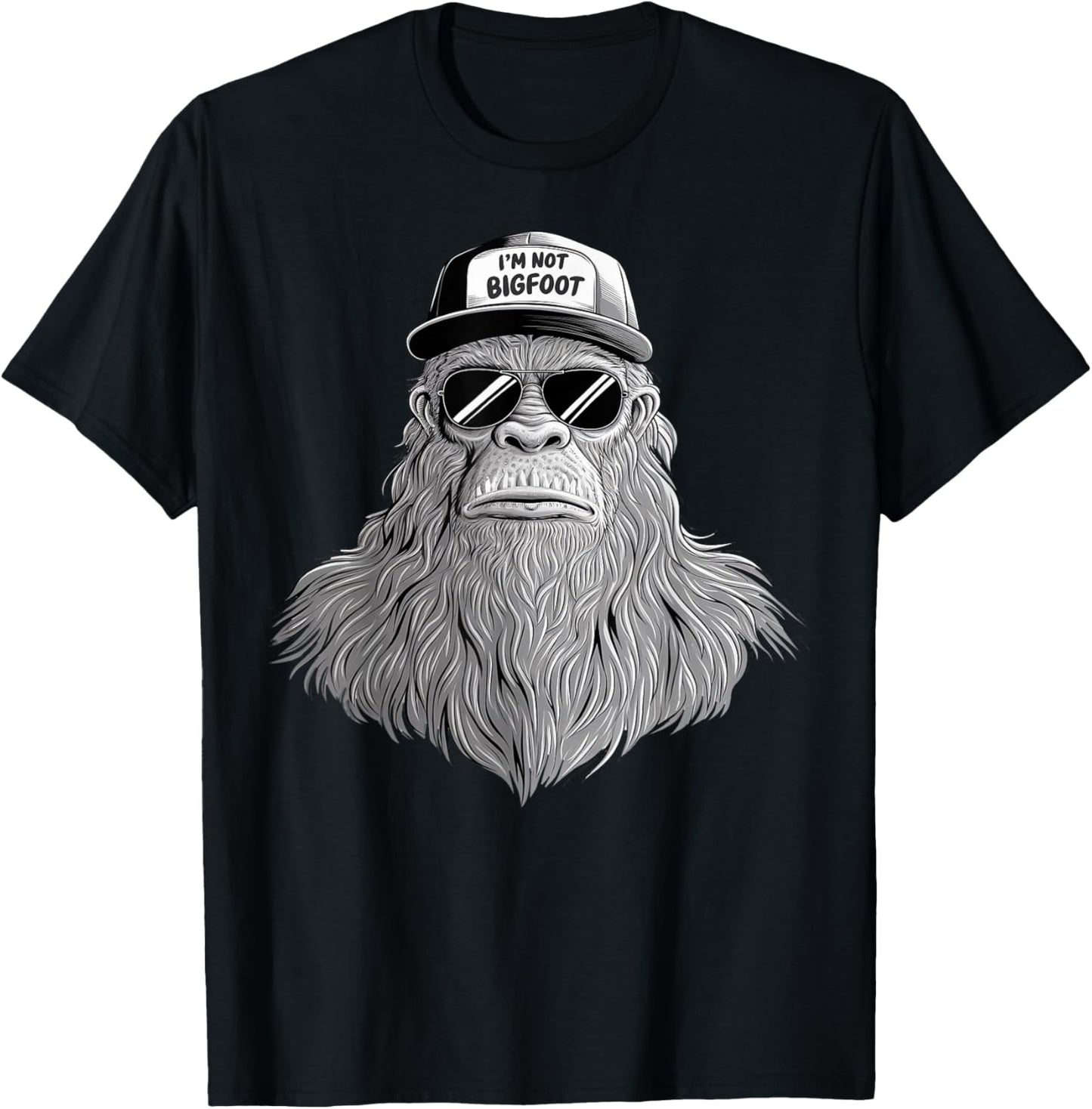 Bigfoot Sasquatch Funny Bigfoot Gifts Women Boy Kid T-Shirt - T-Shirt | Black