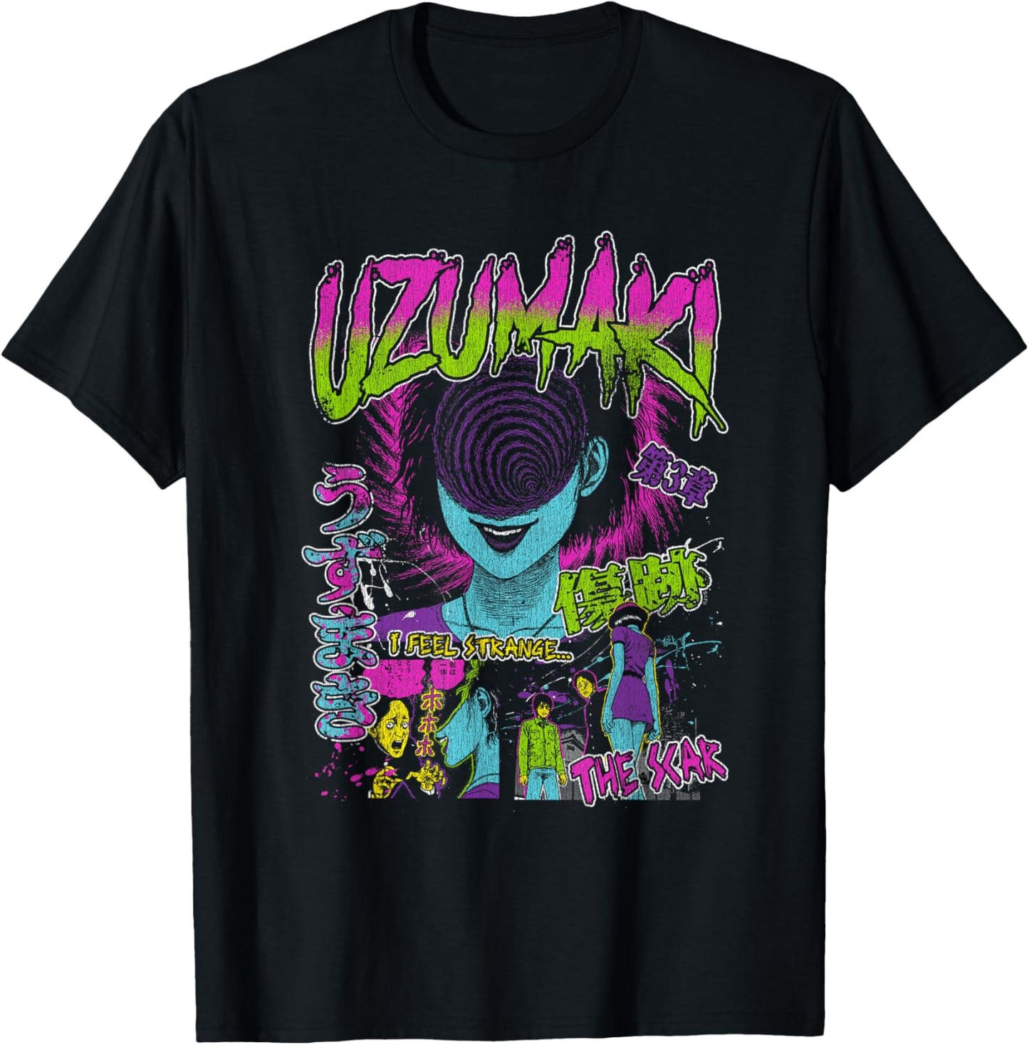 Uzumaki Junji Ito Spiral Girl Horror Manga T-Shirt - T-Shirt | Black
