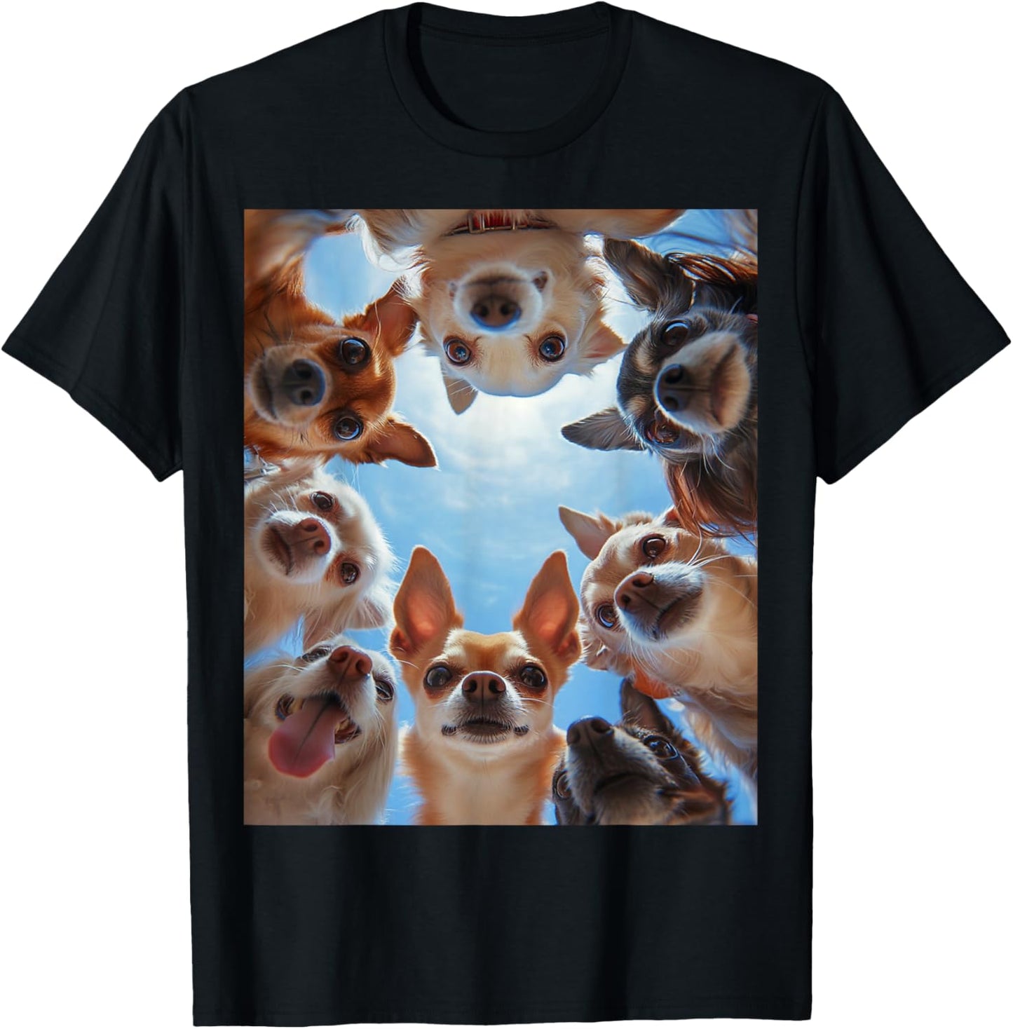 Funny Chihuahua Dog Selfie T-Shirt - T-Shirt | Black