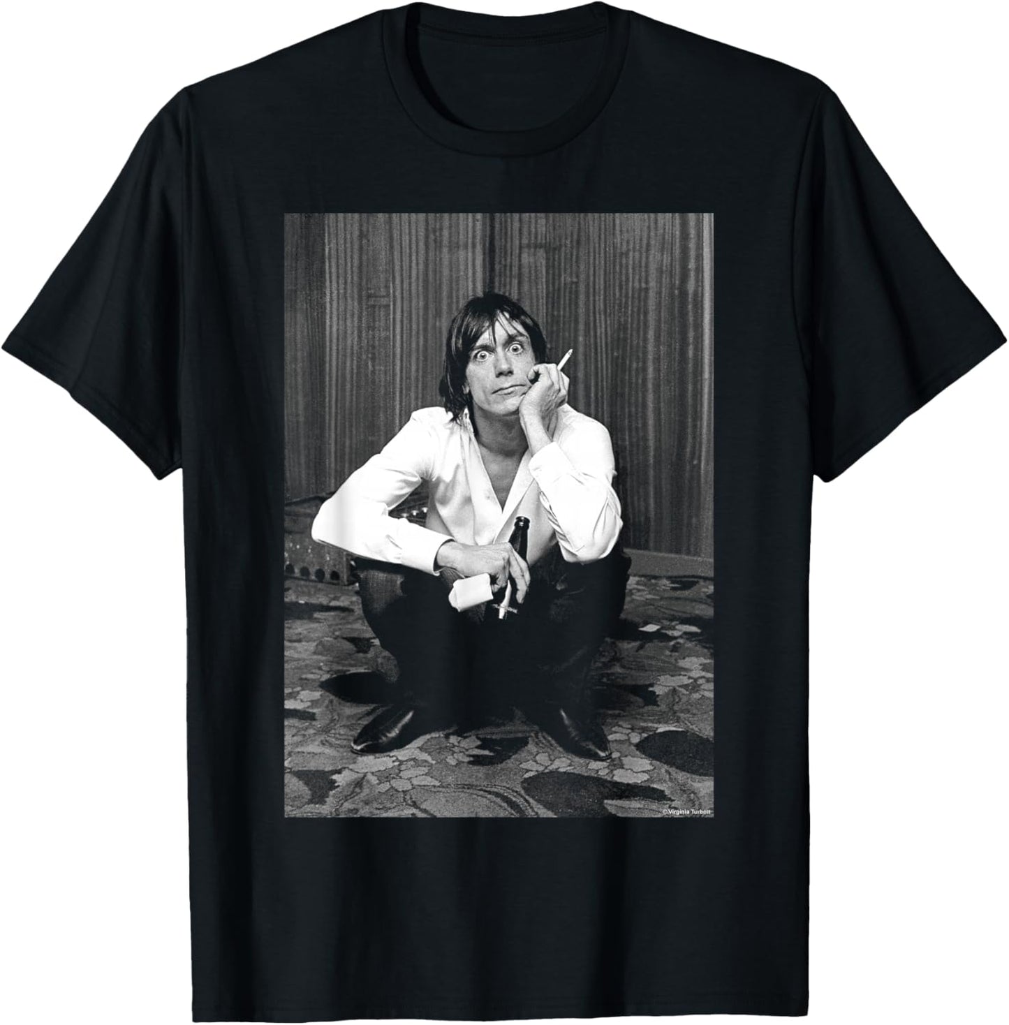 Iggy Pop Of The Stooges Friars Aylesbury By Virginia Turbett T-Shirt - T-Shirt | Black
