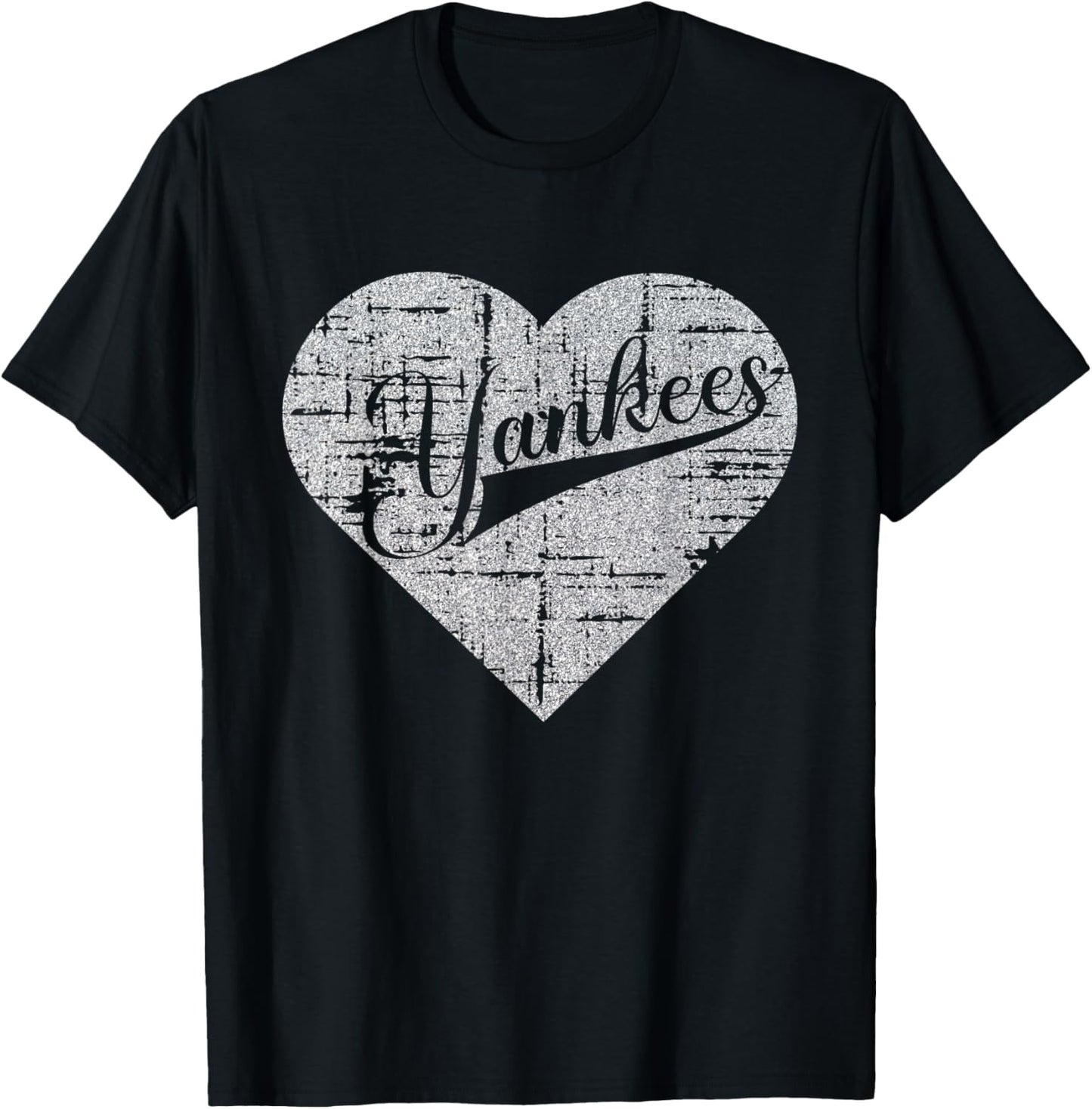 Vintage Heart Yankees I Love Yankees First Name Personalized T-Shirt - T-Shirt | Black