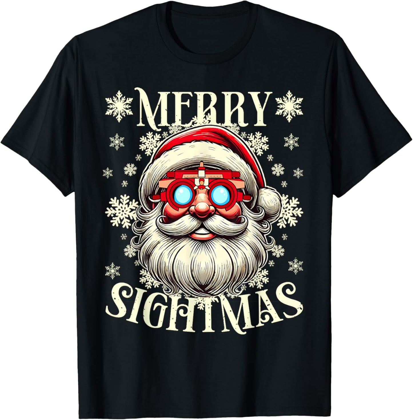 Merry Sightmas Santa Optometry Christmas Shirt Eye Doctor T-Shirt - T-Shirt | Black