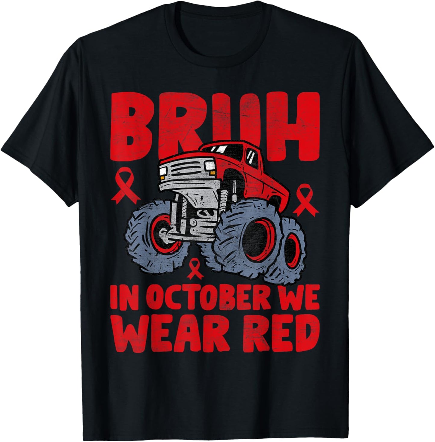 Red Ribbon Week Shirt for Kids Boys Bruh In October Wear Red T-Shirt - T-Shirt | Black