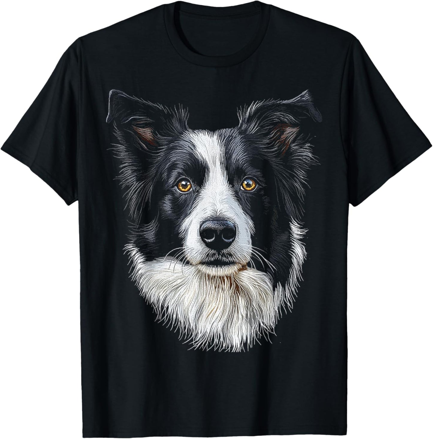 Border Collie Dog Motif Pet Mandala Border Collie T-Shirt - T-Shirt | Black
