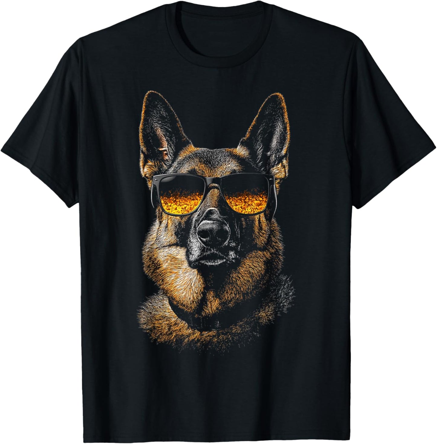 German Shepherd Dog Pet Artwork Sunglasses German Shepherd T-Shirt - T-Shirt | Black