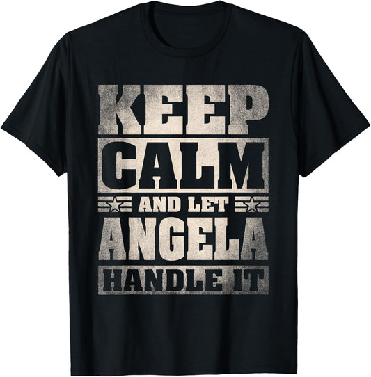 Angela Name Shirt Personalized Angela First Name T-Shirt - T-Shirt | Black