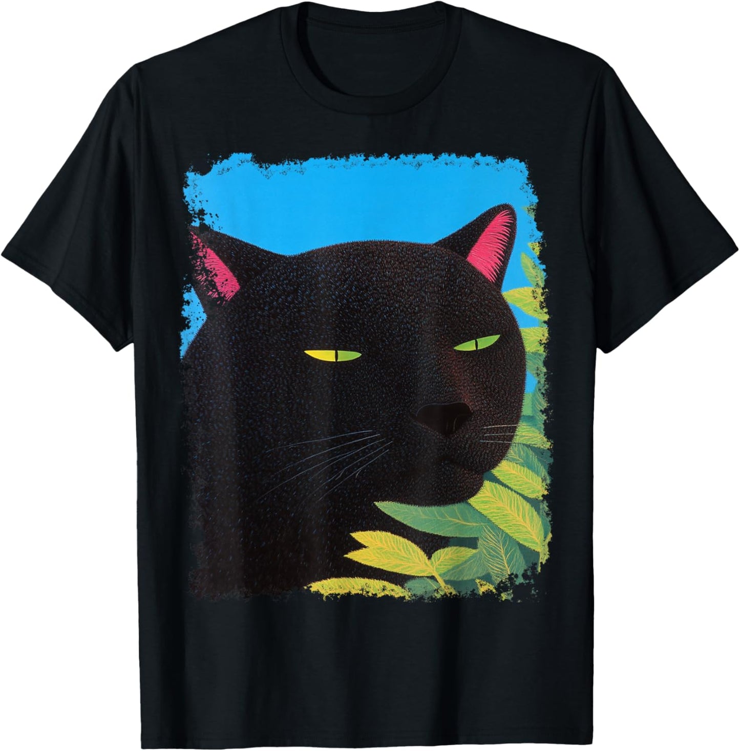 Fashion Pop Art Cat Panther Black T-Shirt - T-Shirt | Black