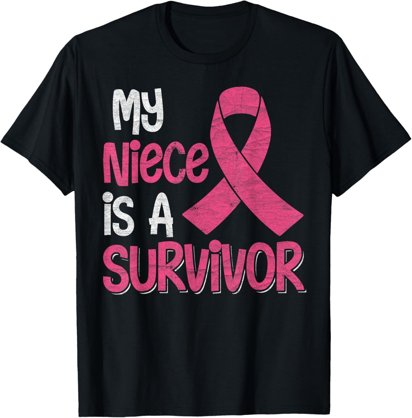 My Niece Is A Survivor - Breast Cancer Support Squad T-Shirt - T-Shirt | Black