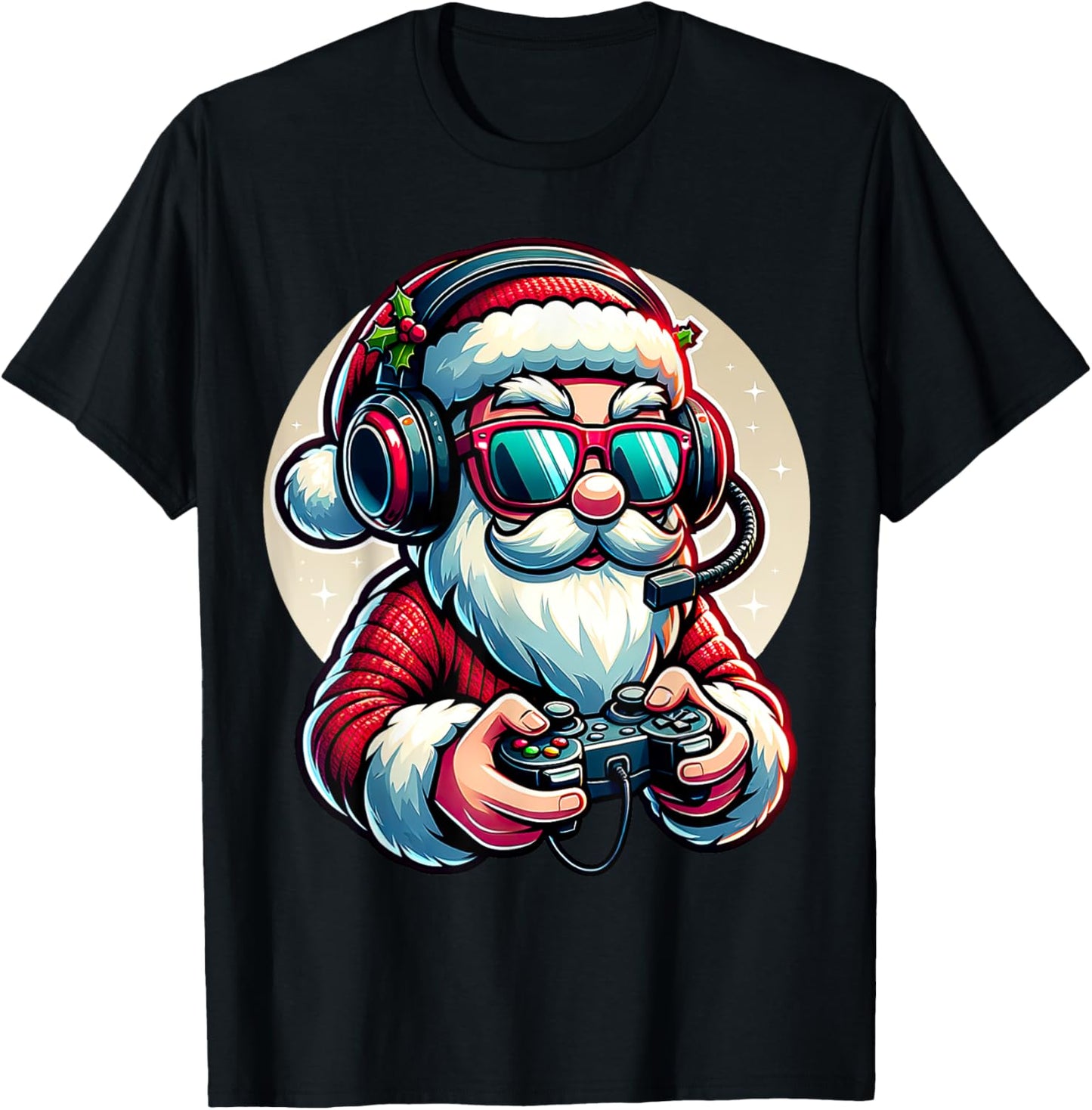 Christmas Gamer Boys Video Game Santa Xmas T-Shirt - T-Shirt | Black