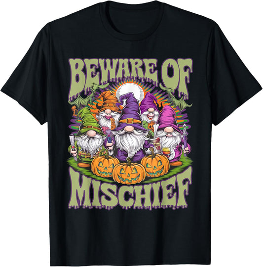 Evil Gnome Happy Halloween Trick or Treat T-Shirt - T-Shirt | Black