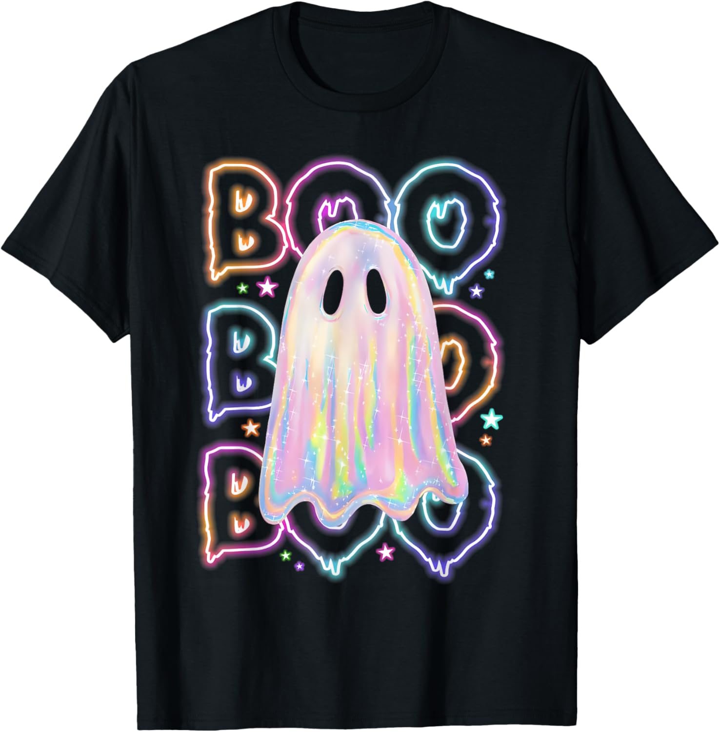 Cute Colorful Boo Ghost Boujee Halloween Costume Kid Toddler T-Shirt - T-Shirt | Black