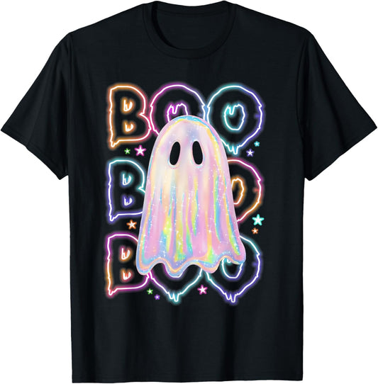 Cute Colorful Boo Ghost Boujee Halloween Costume Kid Toddler T-Shirt - T-Shirt | Black