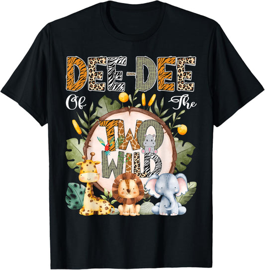 Dee-Dee Of The Two Wild Animal Safari 2Nd Birthday Party T-Shirt - T-Shirt | Black