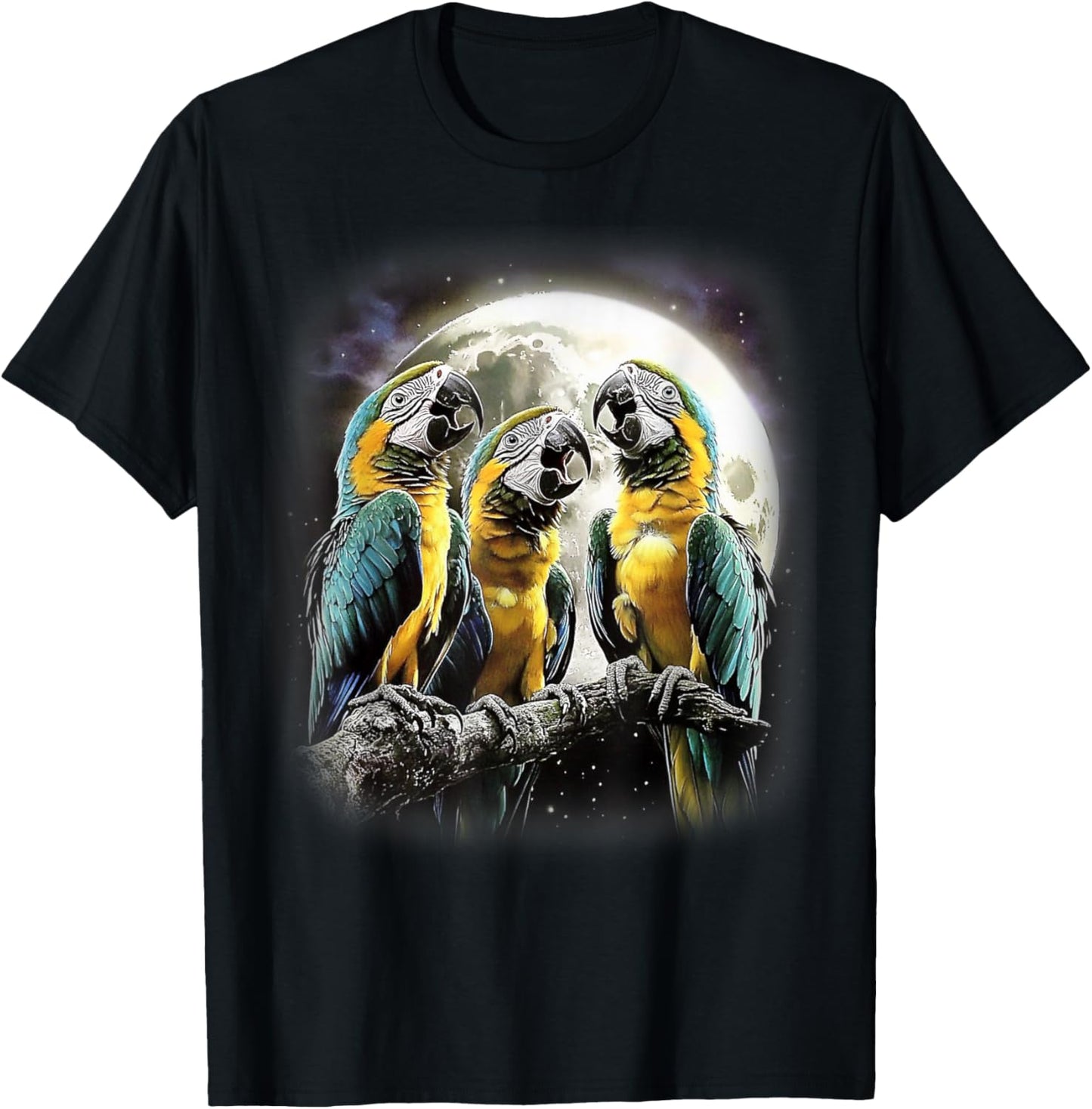 Catumet Parrot Adult , Black, Small, Short Sleeve, Funny Parrot Meme, Humorously Tropical T-Shirt - T-Shirt | Black