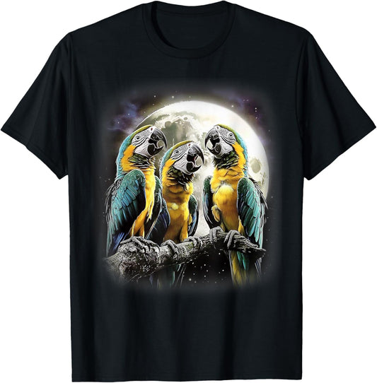 Catumet Parrot Adult , Black, Small, Short Sleeve, Funny Parrot Meme, Humorously Tropical T-Shirt - T-Shirt | Black