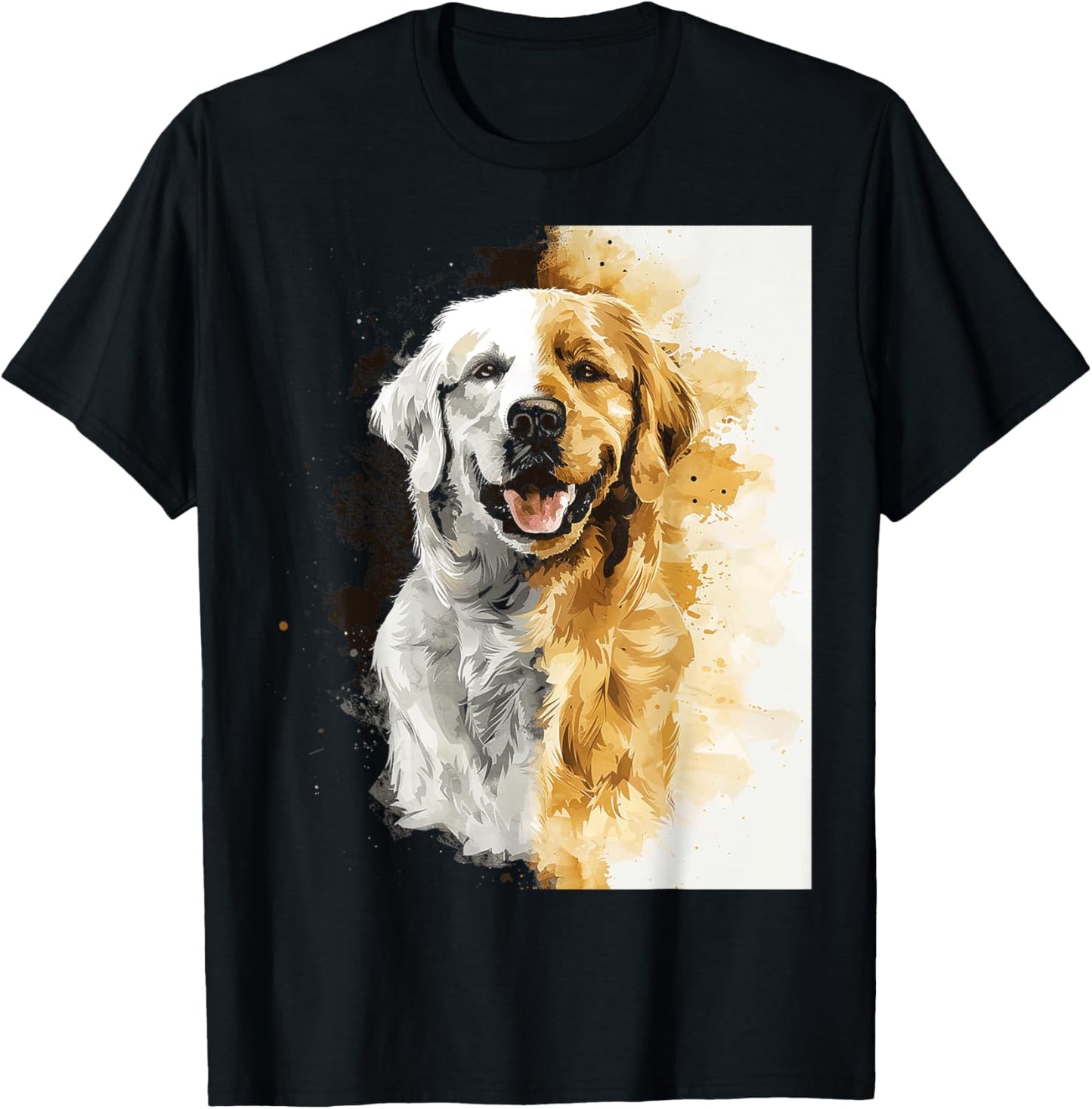 Golden Retriever Dog Motif Pet Art Golden Retriever Women Kids T-Shirt - T-Shirt | Black