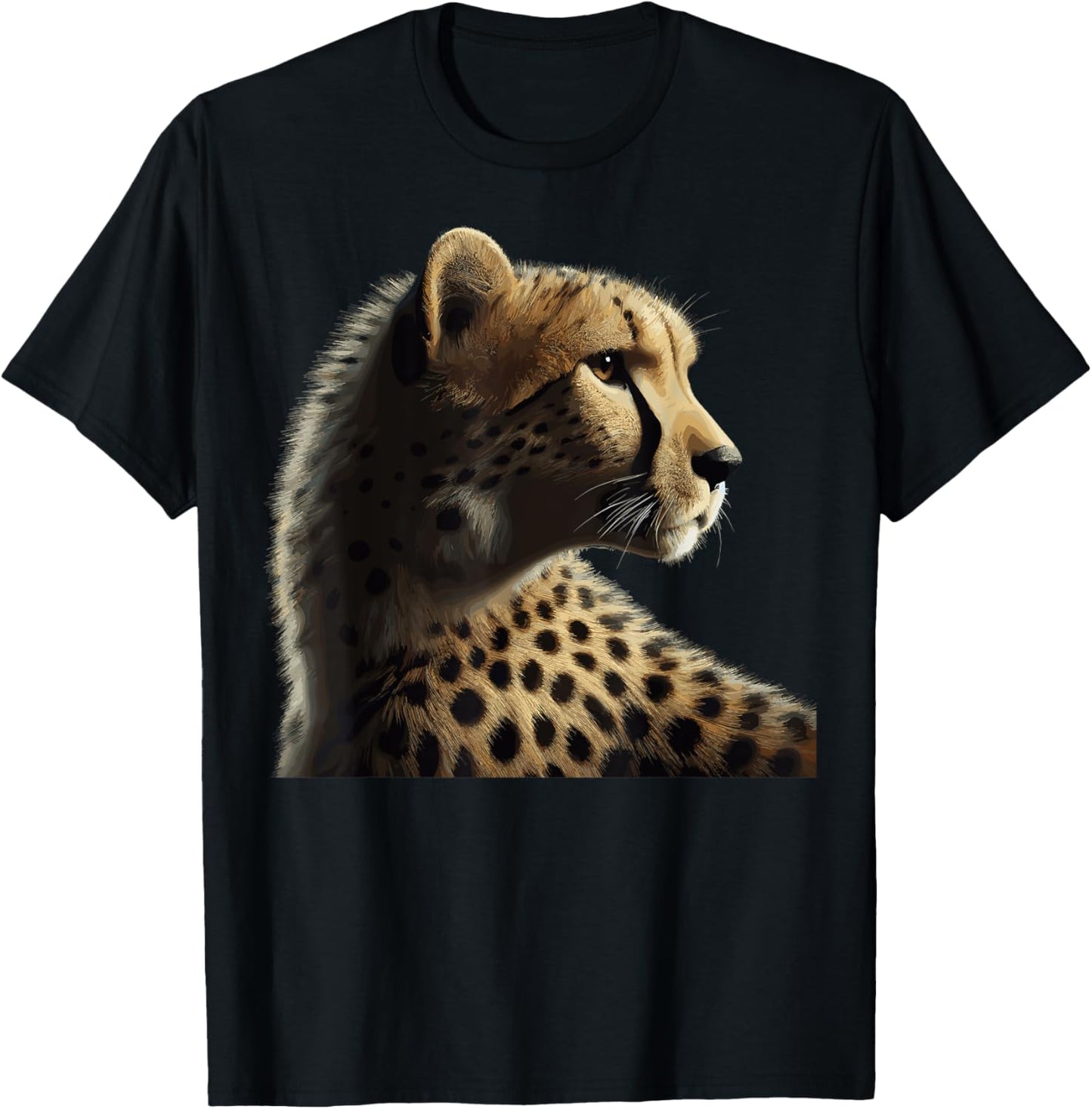 Leopard Cheetah Tiger Leopard Face Lion Cat Men Women Kids T-Shirt - T-Shirt | Black