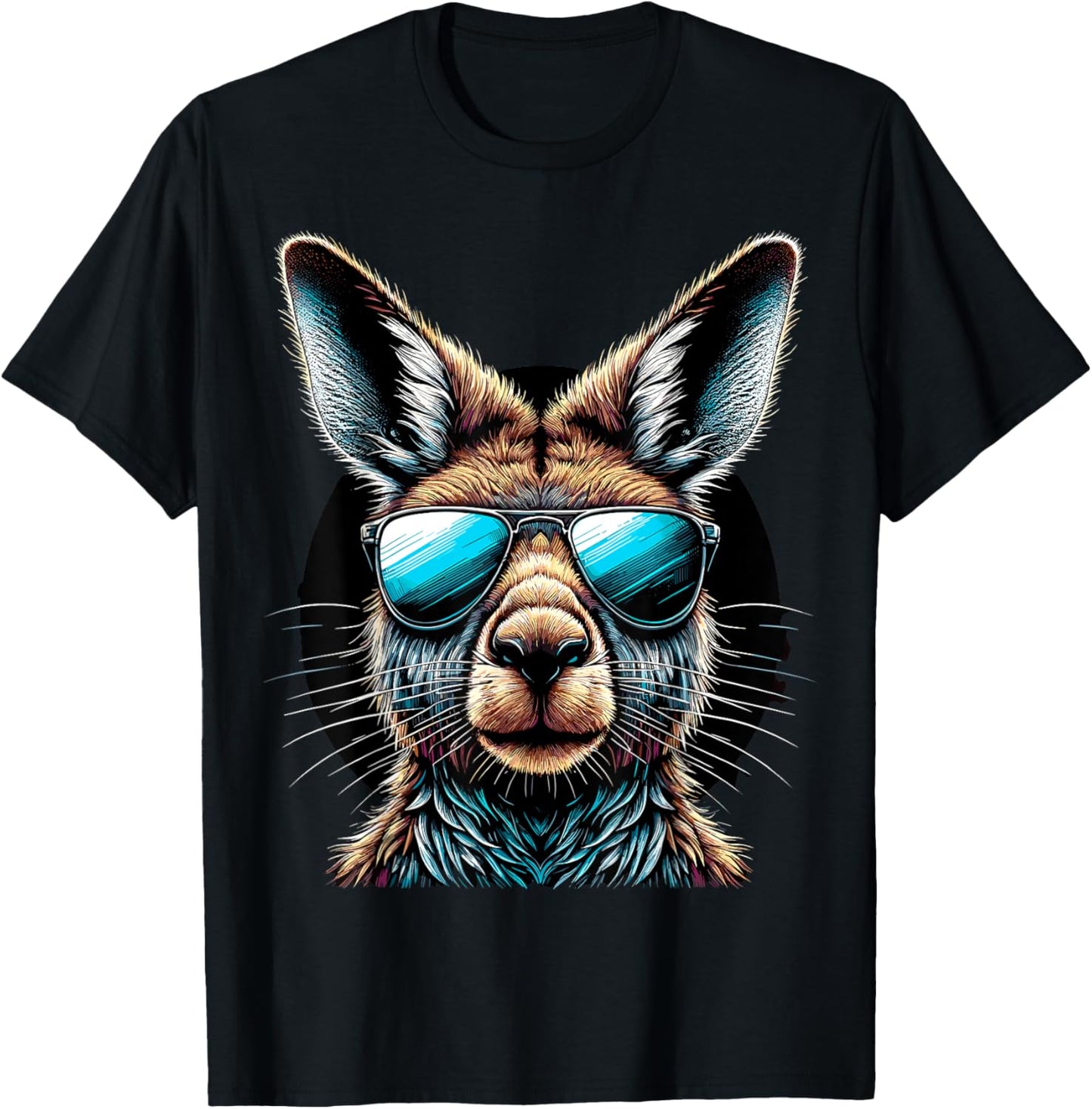 Kangaroo with Sunglasses Australia Animal T-Shirt - T-Shirt | Black