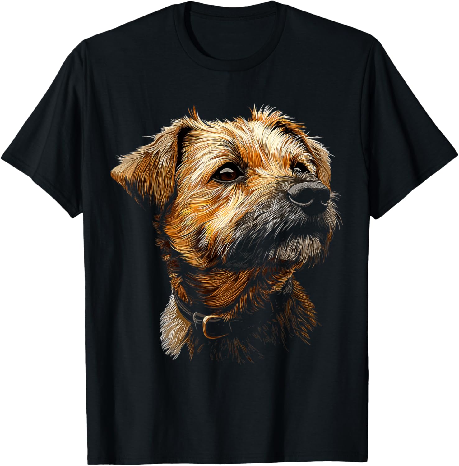 Border Terrier Dog Motif Pet Illustration Border Terrier Women Kids T-Shirt - T-Shirt | Black