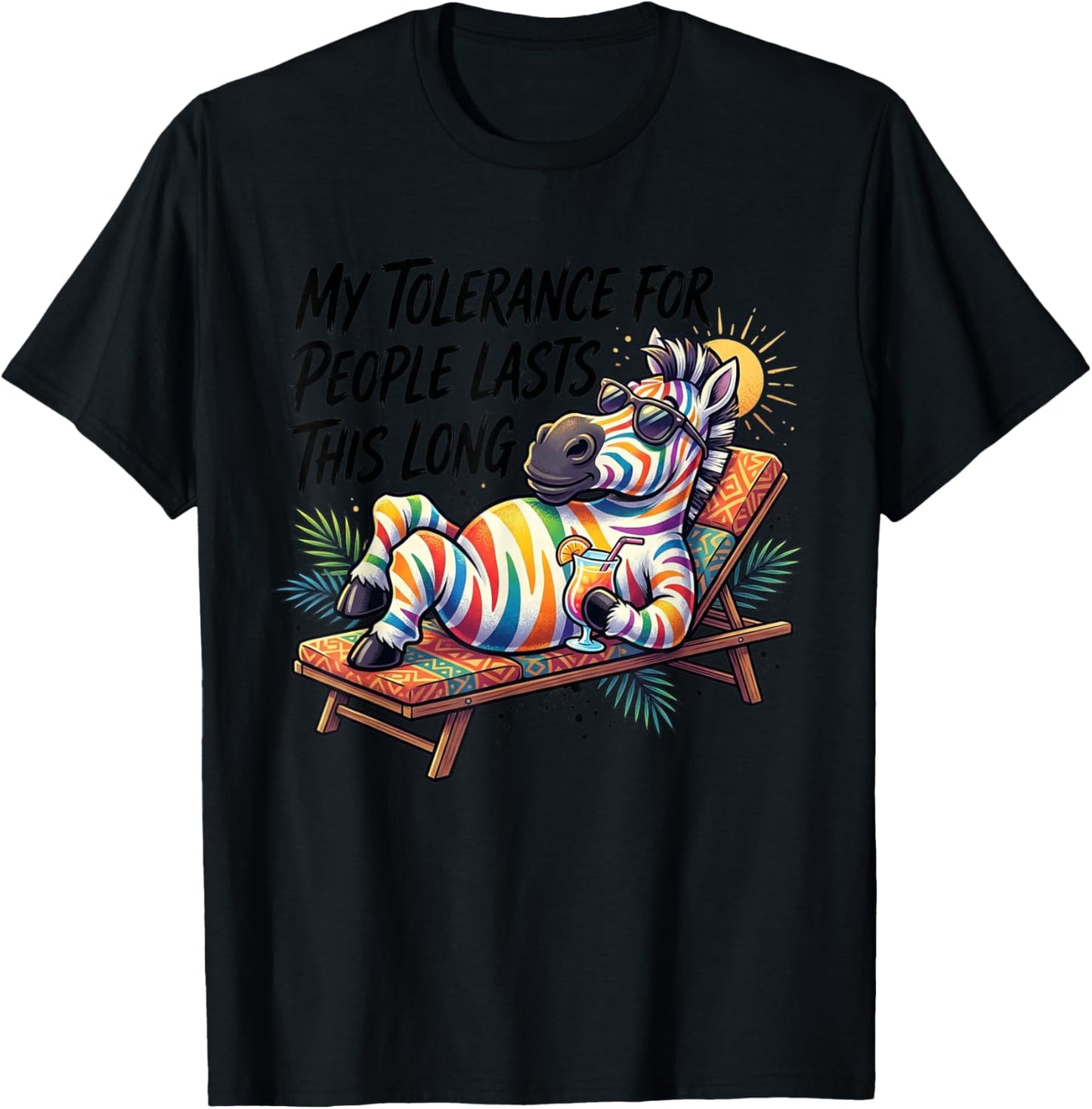 My Tolerance for People Lasts This Long Funny Horse T-Shirt T-Shirt - T-Shirt | Black