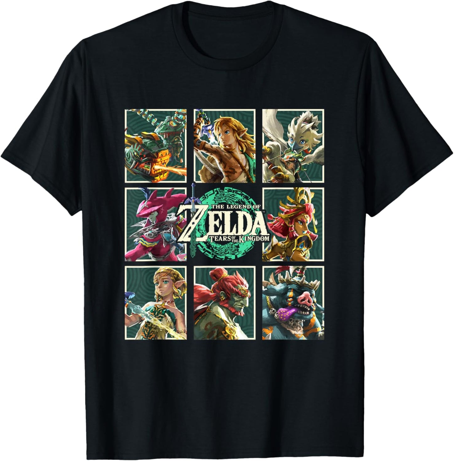 The Legend of Zelda Tears of The Kingdom Character Box Up T-Shirt - T-Shirt | Black