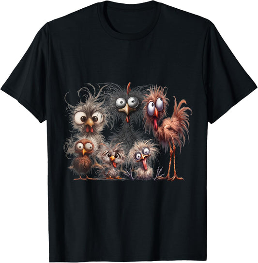 Funny Chicken Lovers - Crazy Chicken Family Matching Eagerly Funny Chicken Art - , Black, Small, Short Sleeve T-Shirt - T-Shirt | Black
