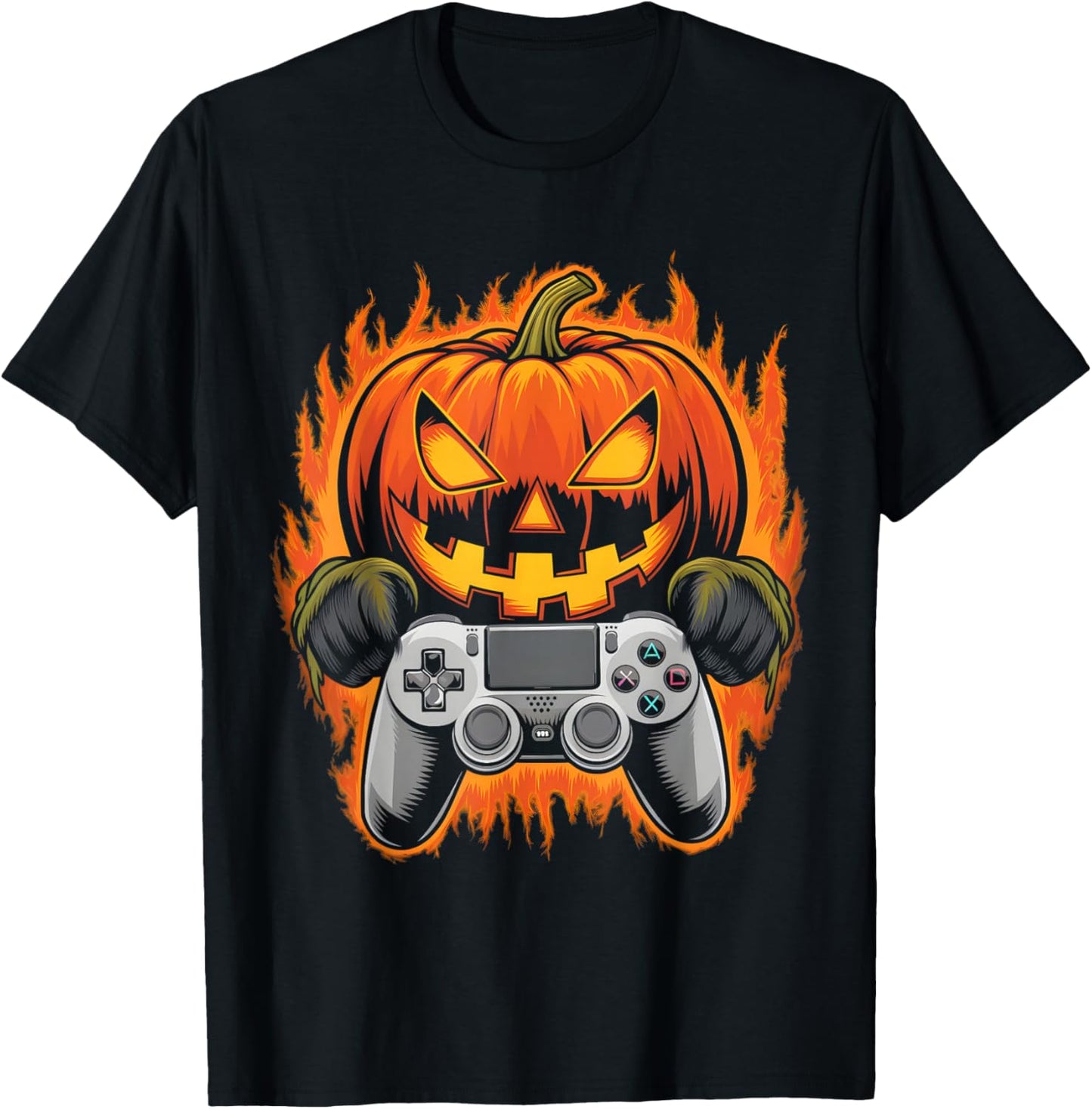 Halloween Gamer Gaming Pumpkin Halloween Costume T-Shirt - T-Shirt | Black
