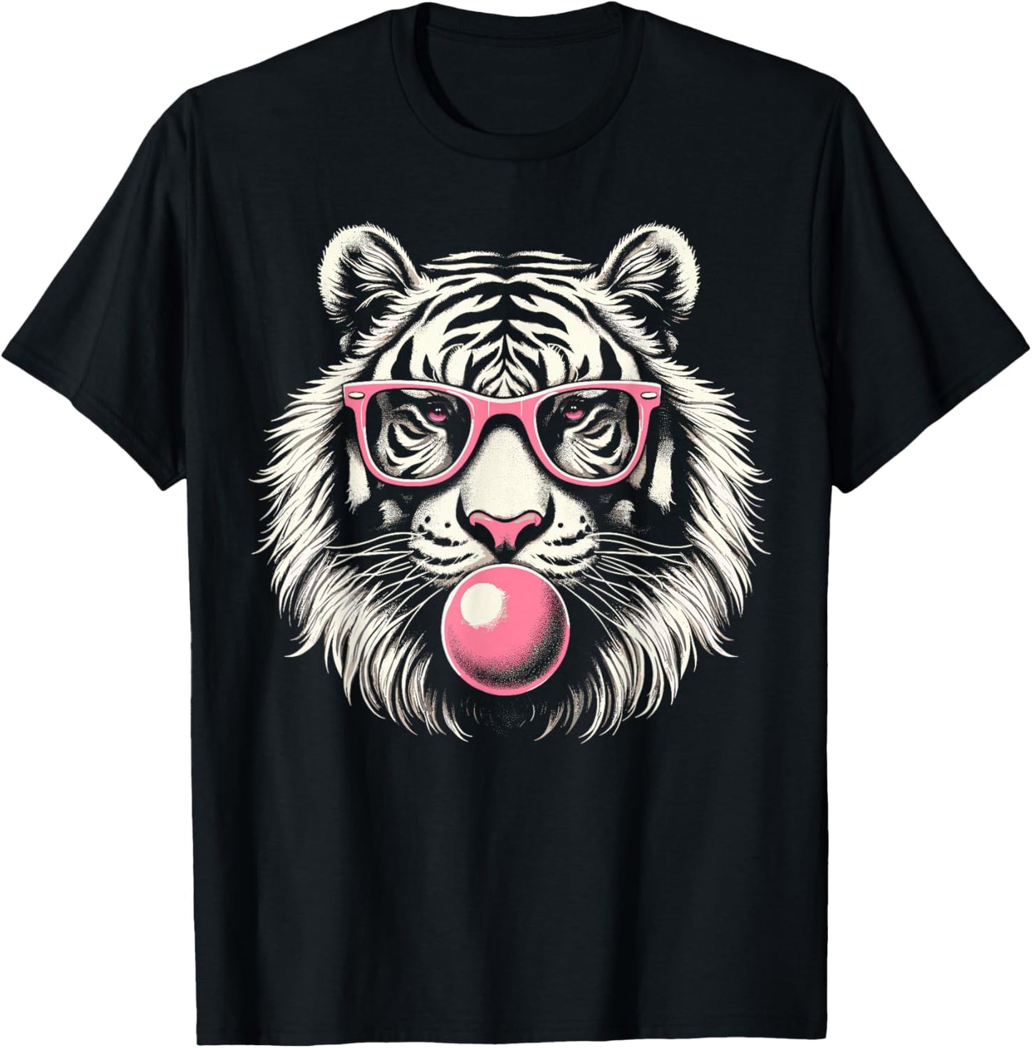 Tiger Face Animal Cute Tiger T-Shirt - T-Shirt | Black