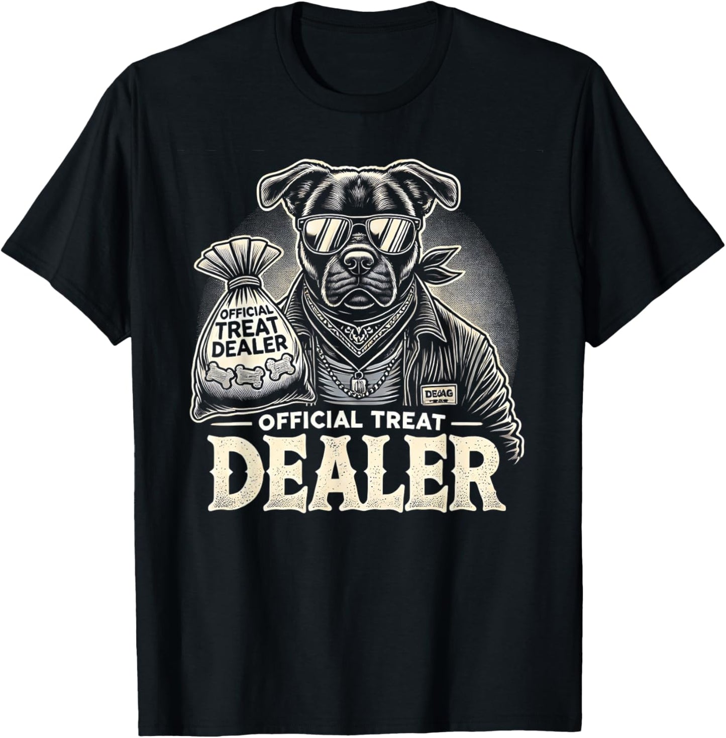 Dog Lover Official Treat Dealer Funny Pet Design T-Shirt - T-Shirt | Black