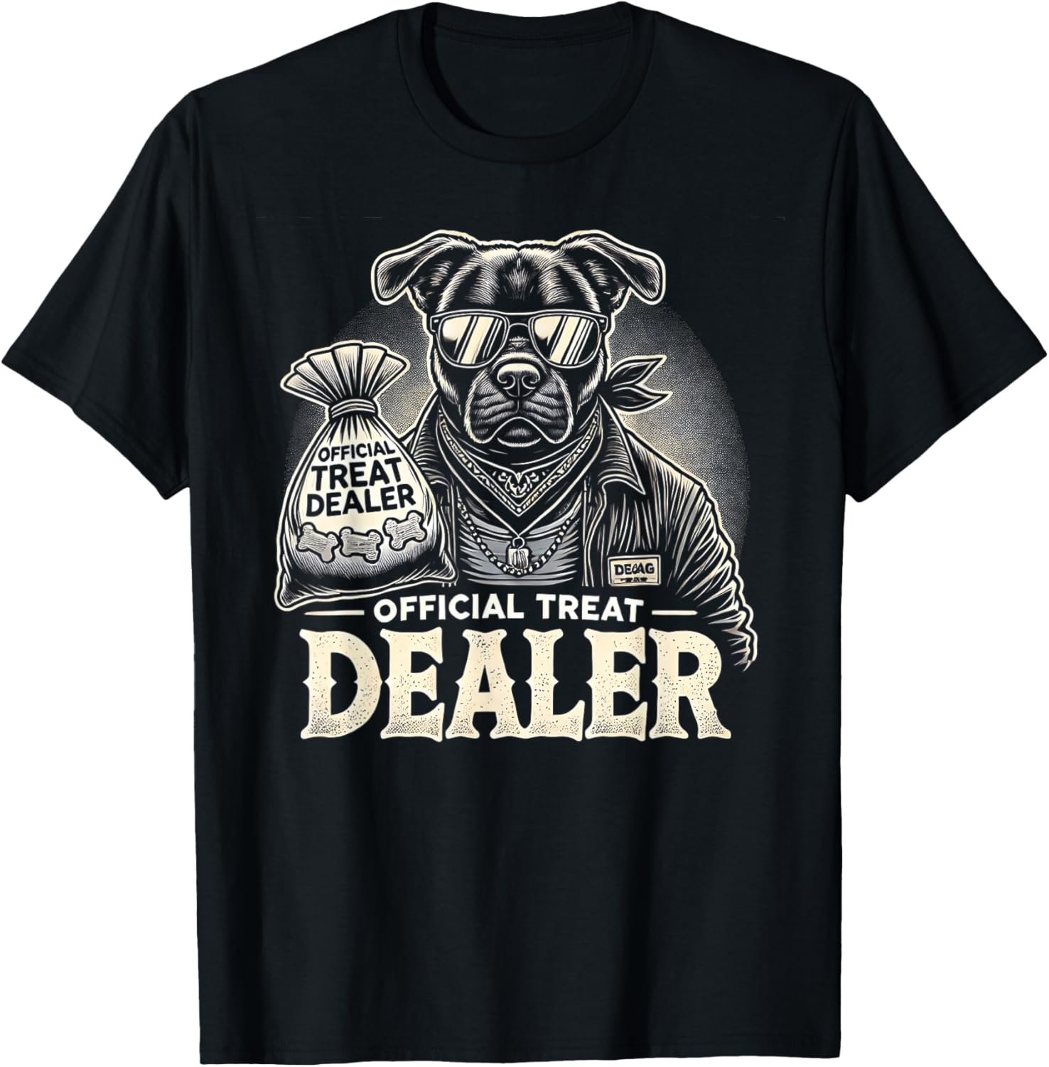 Dog Lover Official Treat Dealer Funny Pet Design T-Shirt - T-Shirt | Black