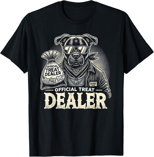 Dog Lover Official Treat Dealer Funny Pet Design T-Shirt - T-Shirt | Black