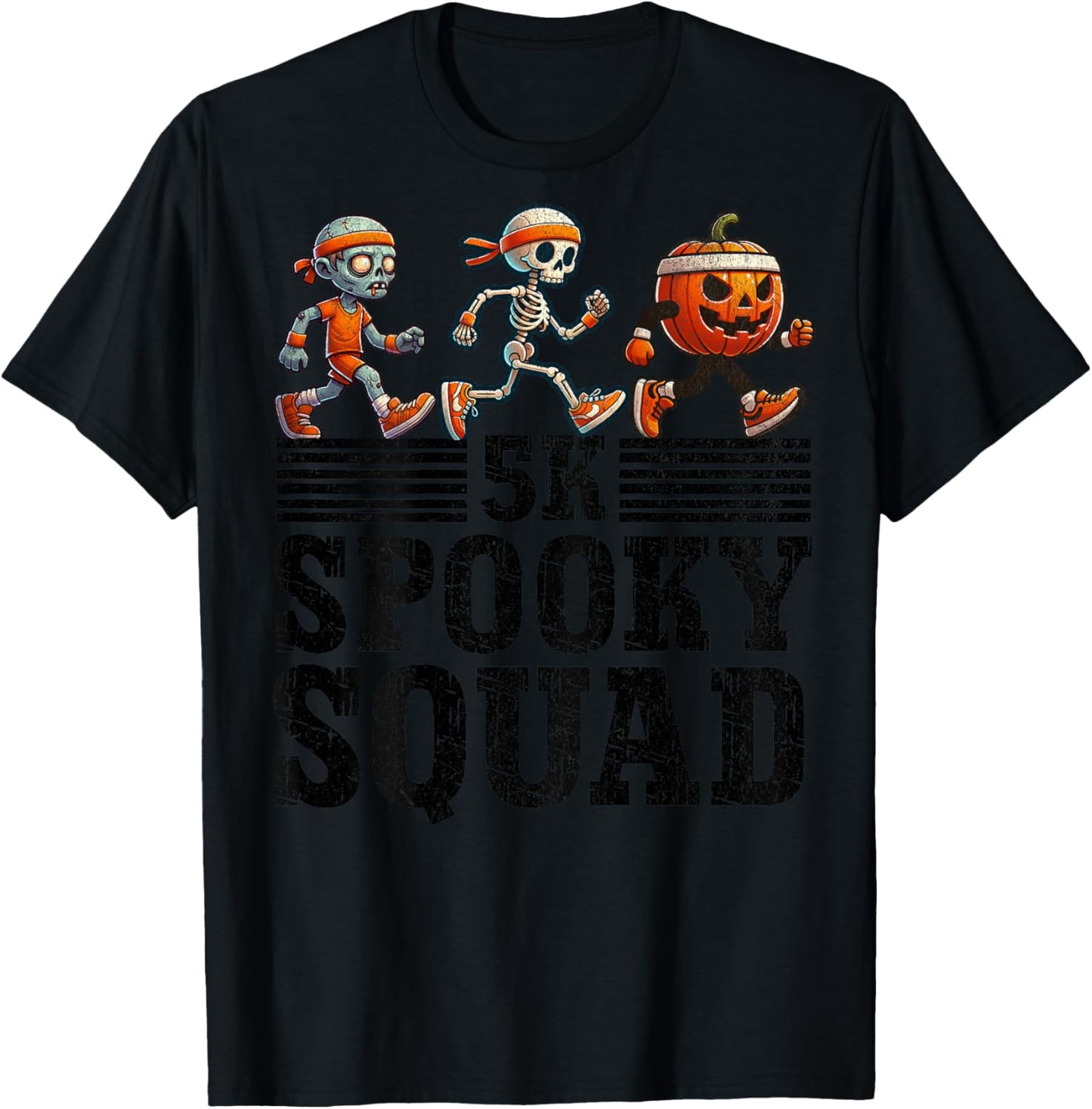 (BACK PRINT) Halloween Fun Run Matching Halloween 5K Runners T-Shirt - T-Shirt | Black