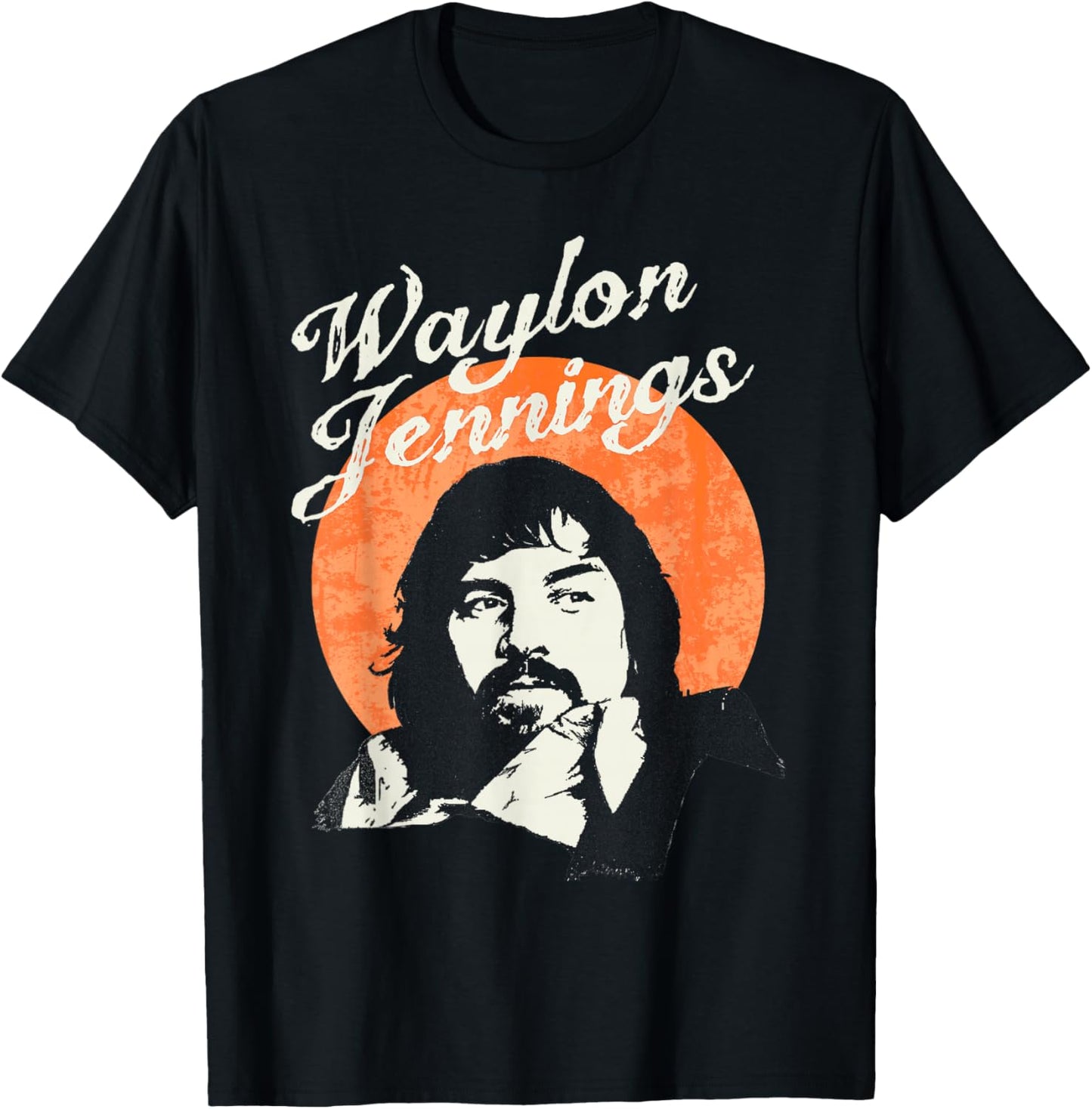 Waylon Jennings - Official Merchandise - Sunset T-Shirt - T-Shirt | Black