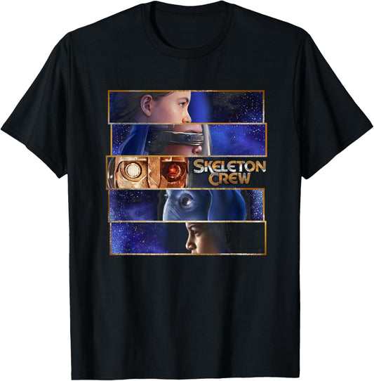 Star Wars Skeleton Crew Adventure Awaits Split Panels T-Shirt - T-Shirt | Black