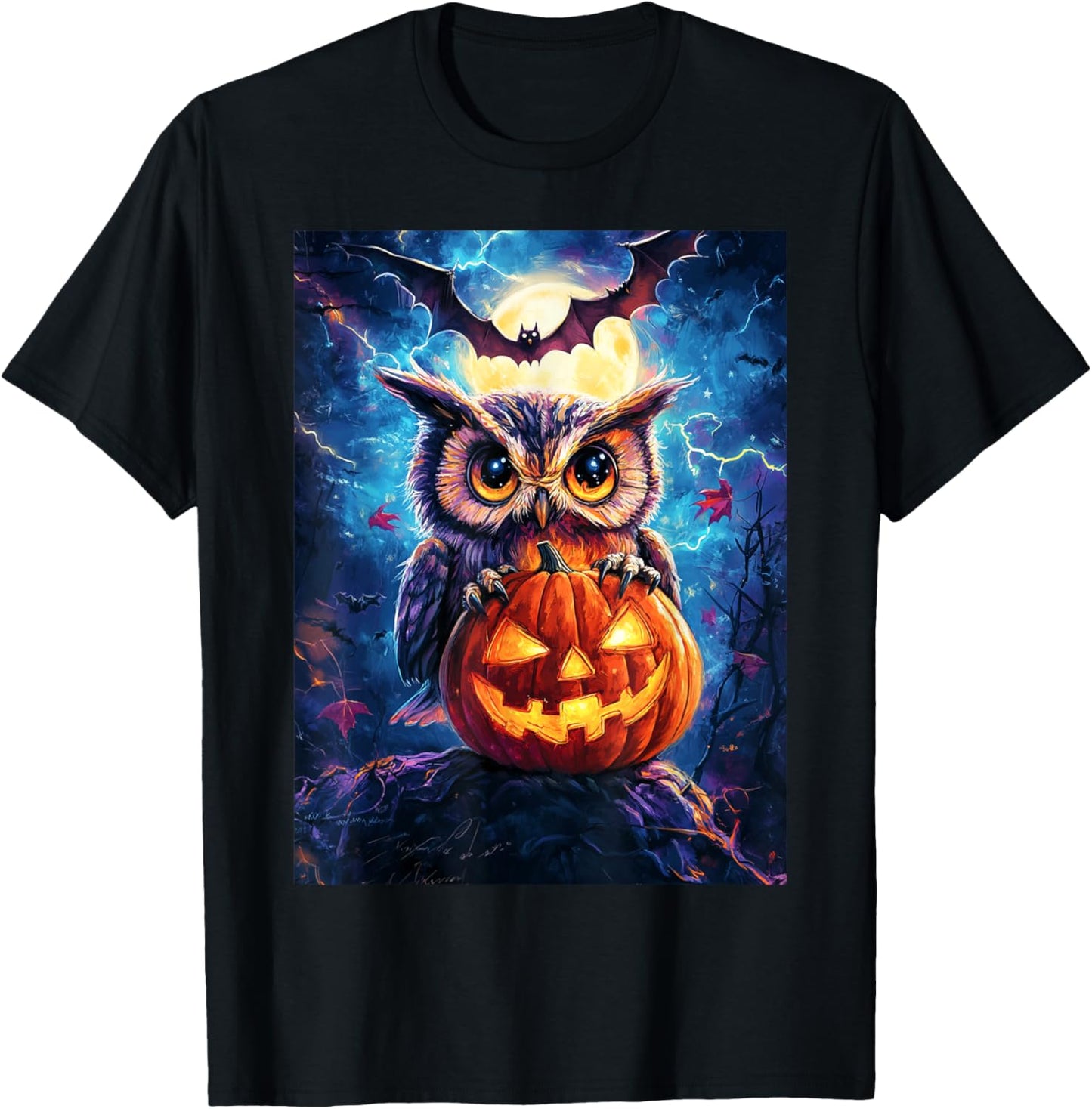 Halloween Girls Owl Boys Spooky Scary Pumpkin Kids Halloween T-Shirt - T-Shirt | Black