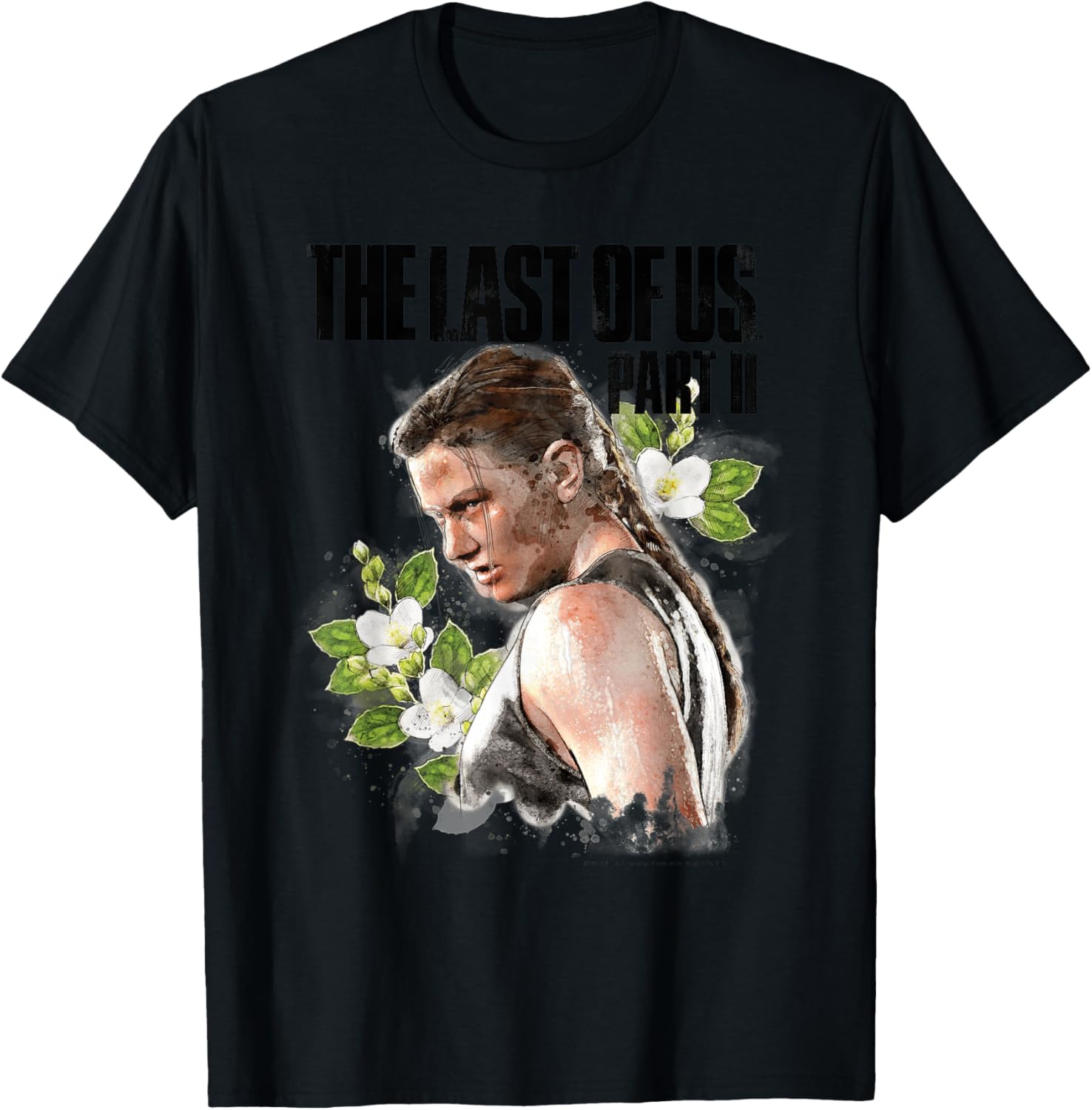 The Last of Us Abby Surrounded by Flowers T-Shirt - T-Shirt | Black