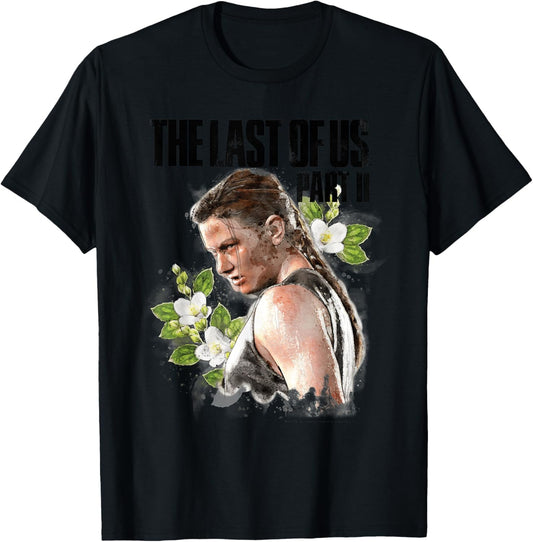 The Last of Us Abby Surrounded by Flowers T-Shirt - T-Shirt | Black