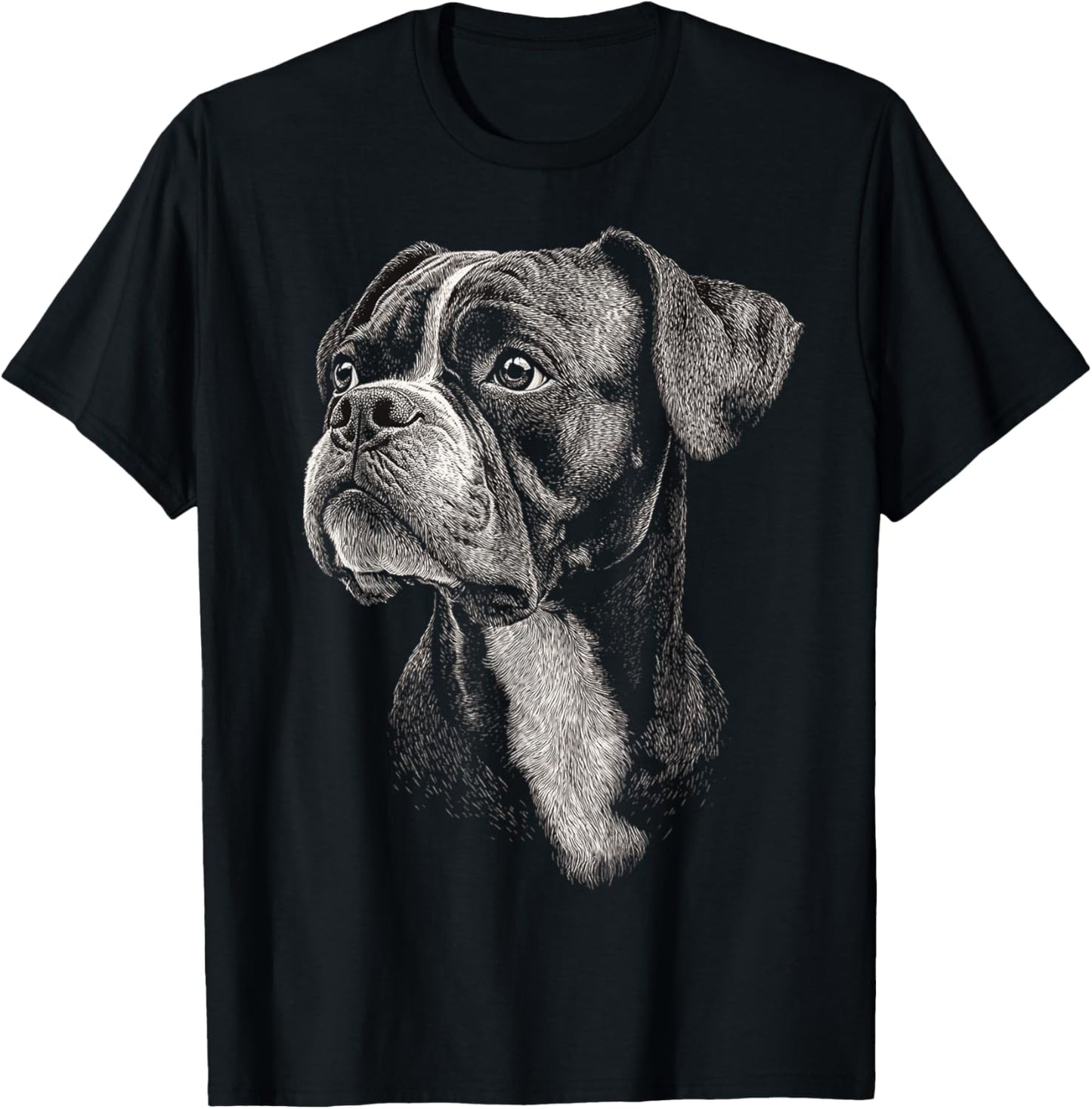 Boxer Dog Motif Pet Art Boxer T-Shirt - T-Shirt | Black