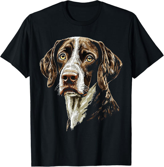 German Short Haired Pointer Dog Graphic Pet Art T-Shirt - T-Shirt | Black
