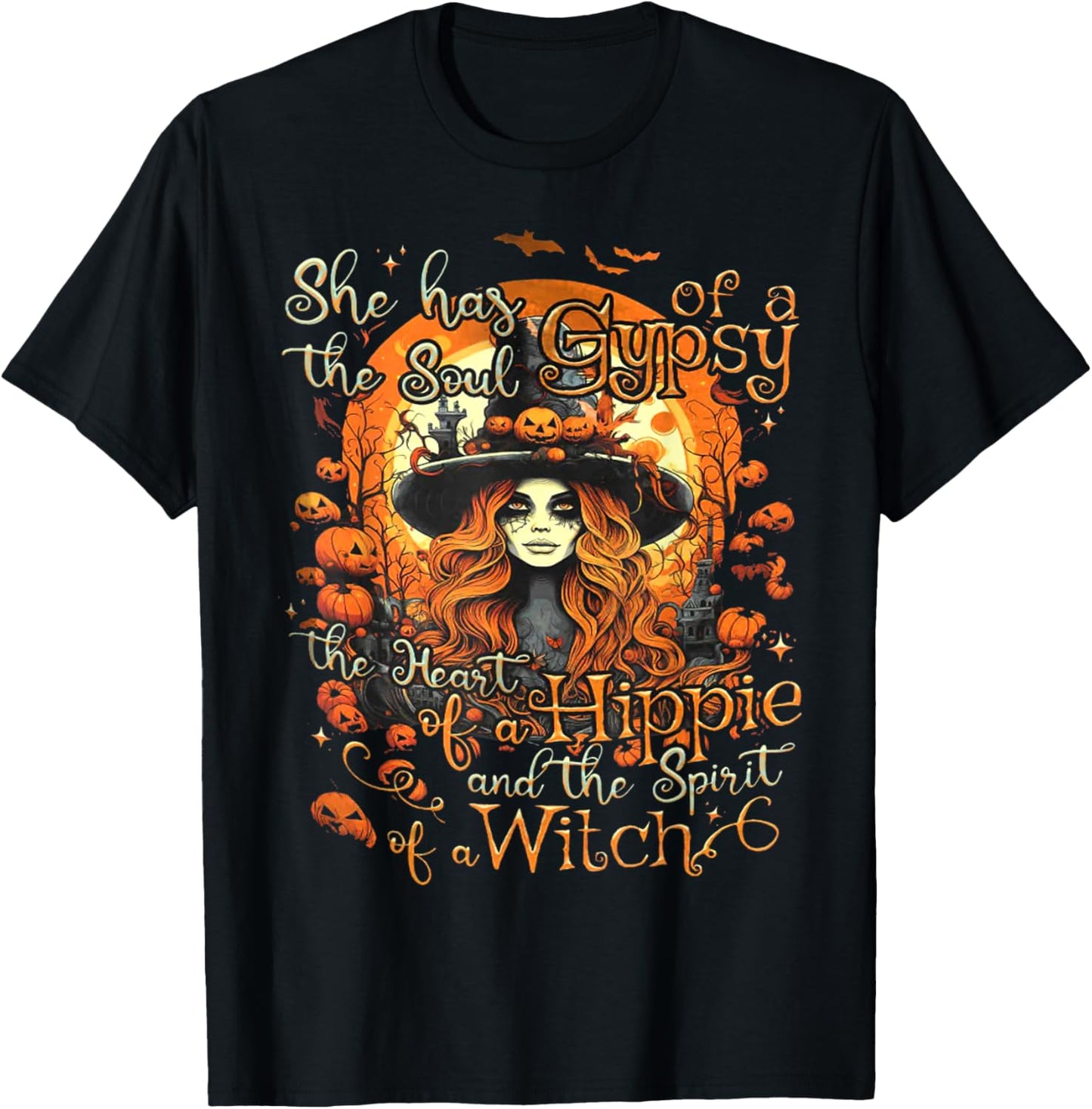 She Has The Soul Of A Gypsy The Heart Of A Hippie T-Shirt - T-Shirt | Black