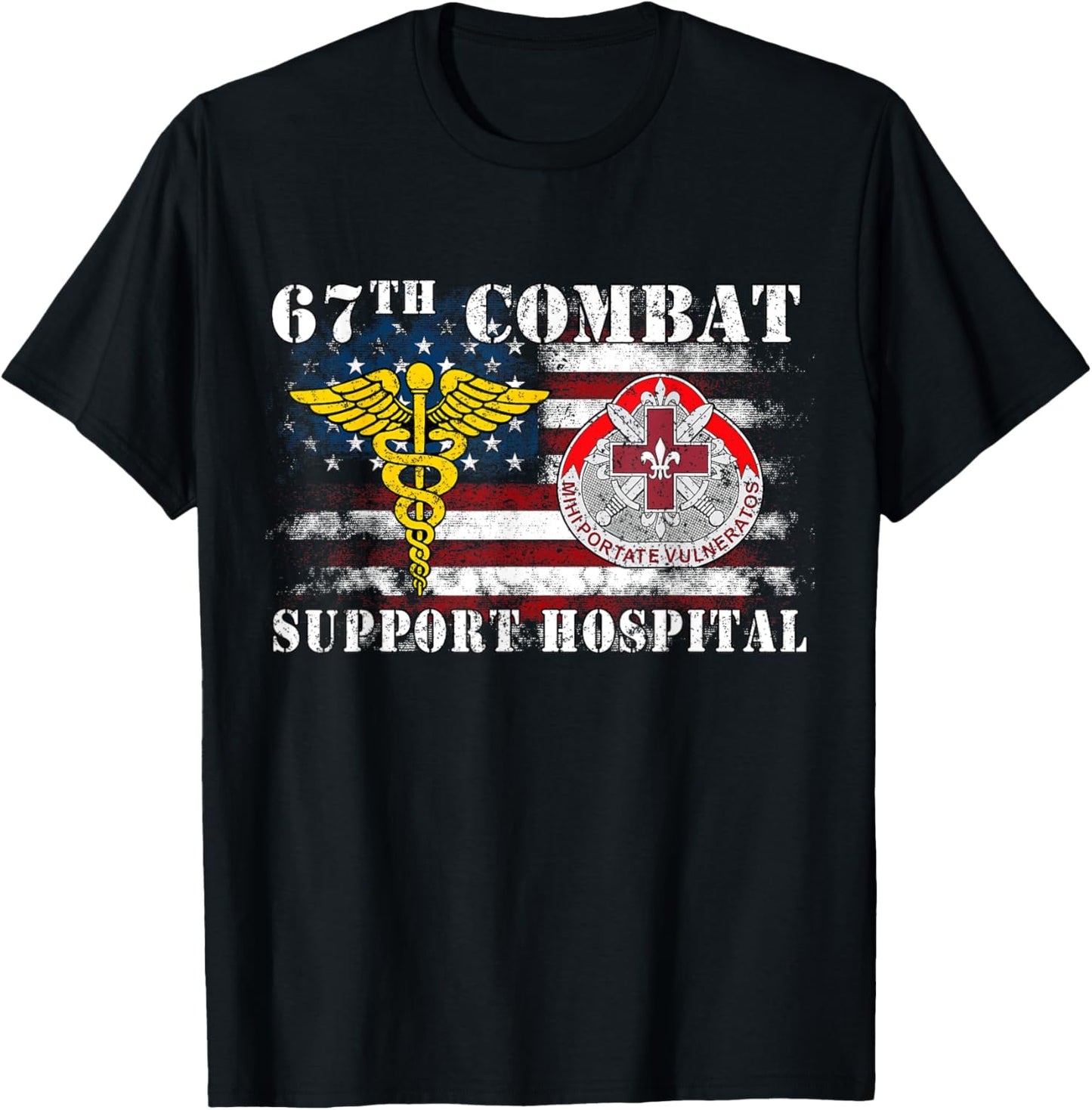 67th Combat Support Hospital Veterans Day Vintage Gifts T-Shirt - T-Shirt | Black