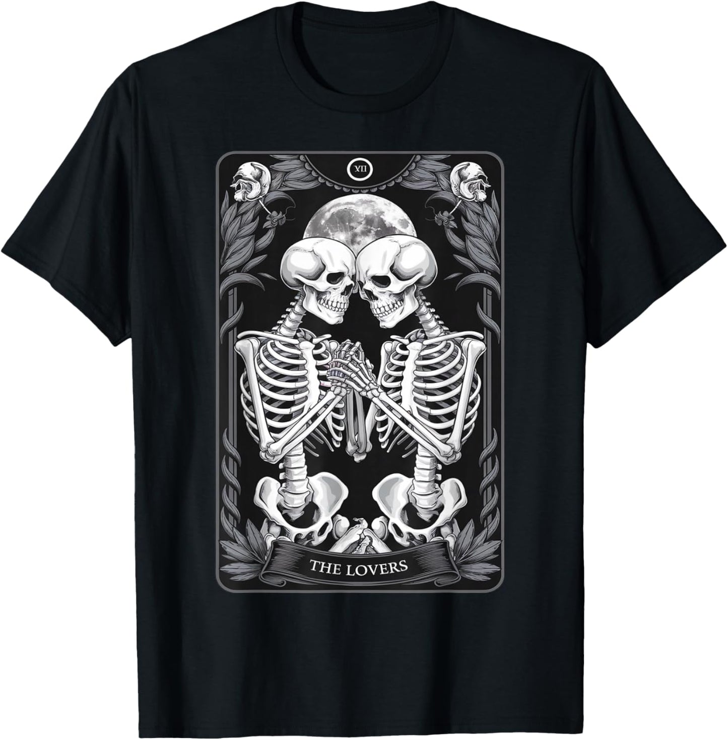 The Lovers Vintage Tarot Card T-Shirt - T-Shirt | Black