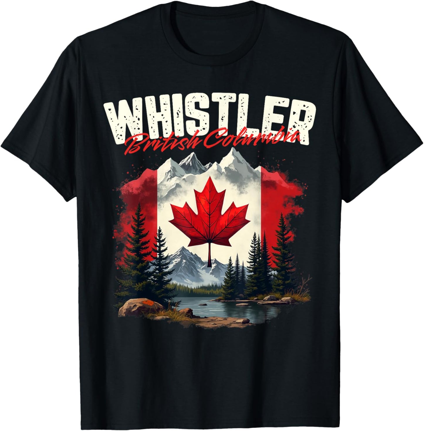 Whistler British Columbia Canada Vacation Travel Souvenir T-Shirt - T-Shirt | Black
