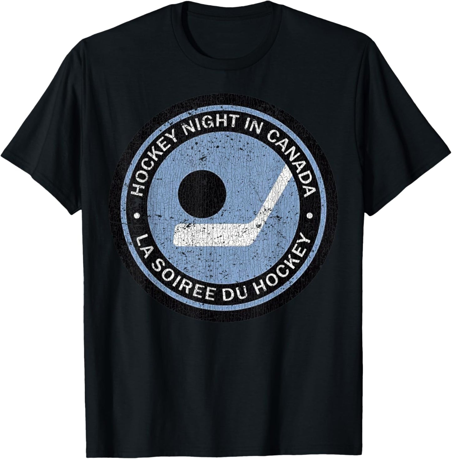Vintage Hockey Night in Canada Hockey Player Classic Team T-Shirt - T-Shirt | Black